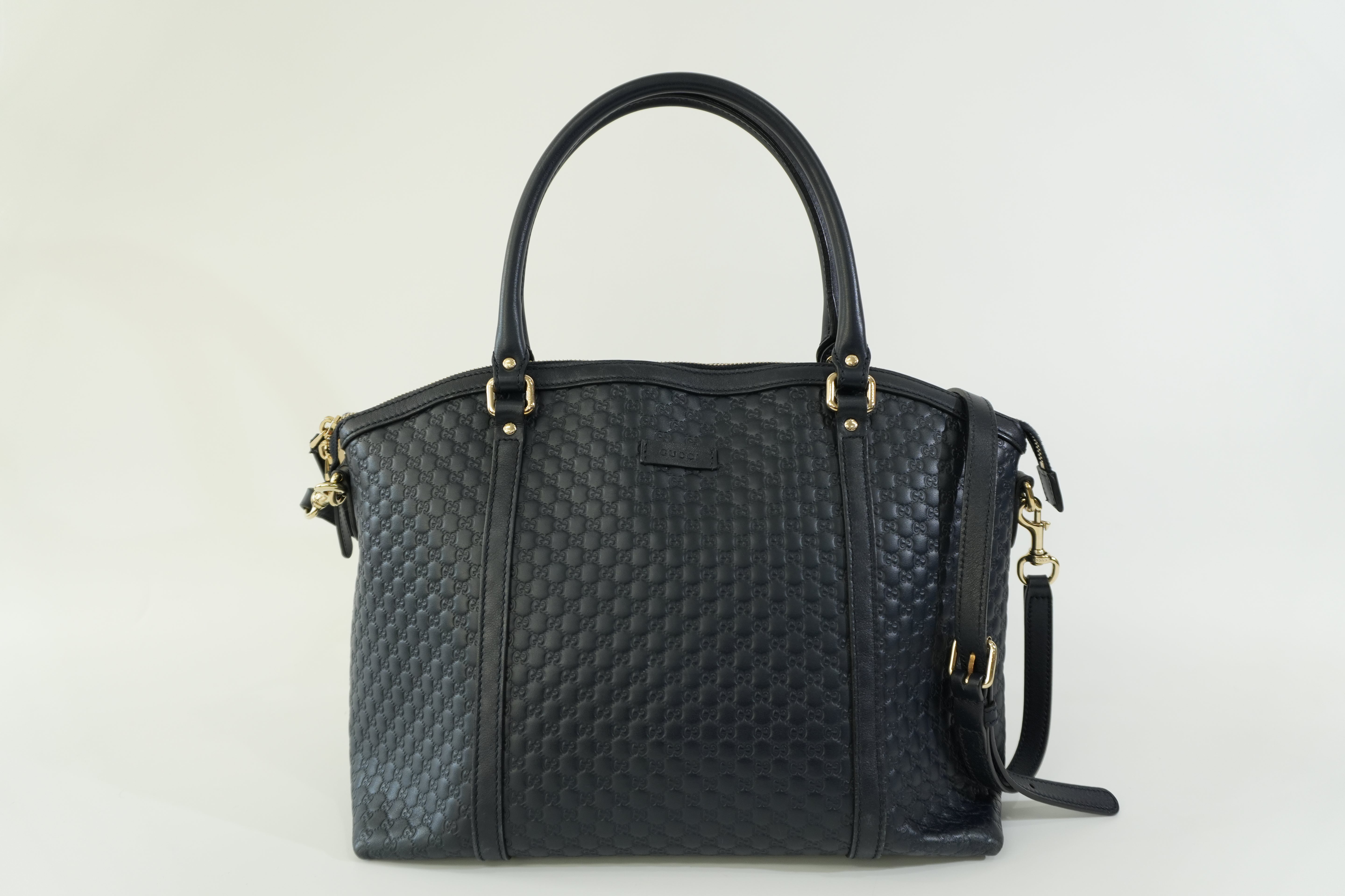 Pre-owned Gucci Two Way Microguccisima Shoulder Bag Navy Blue