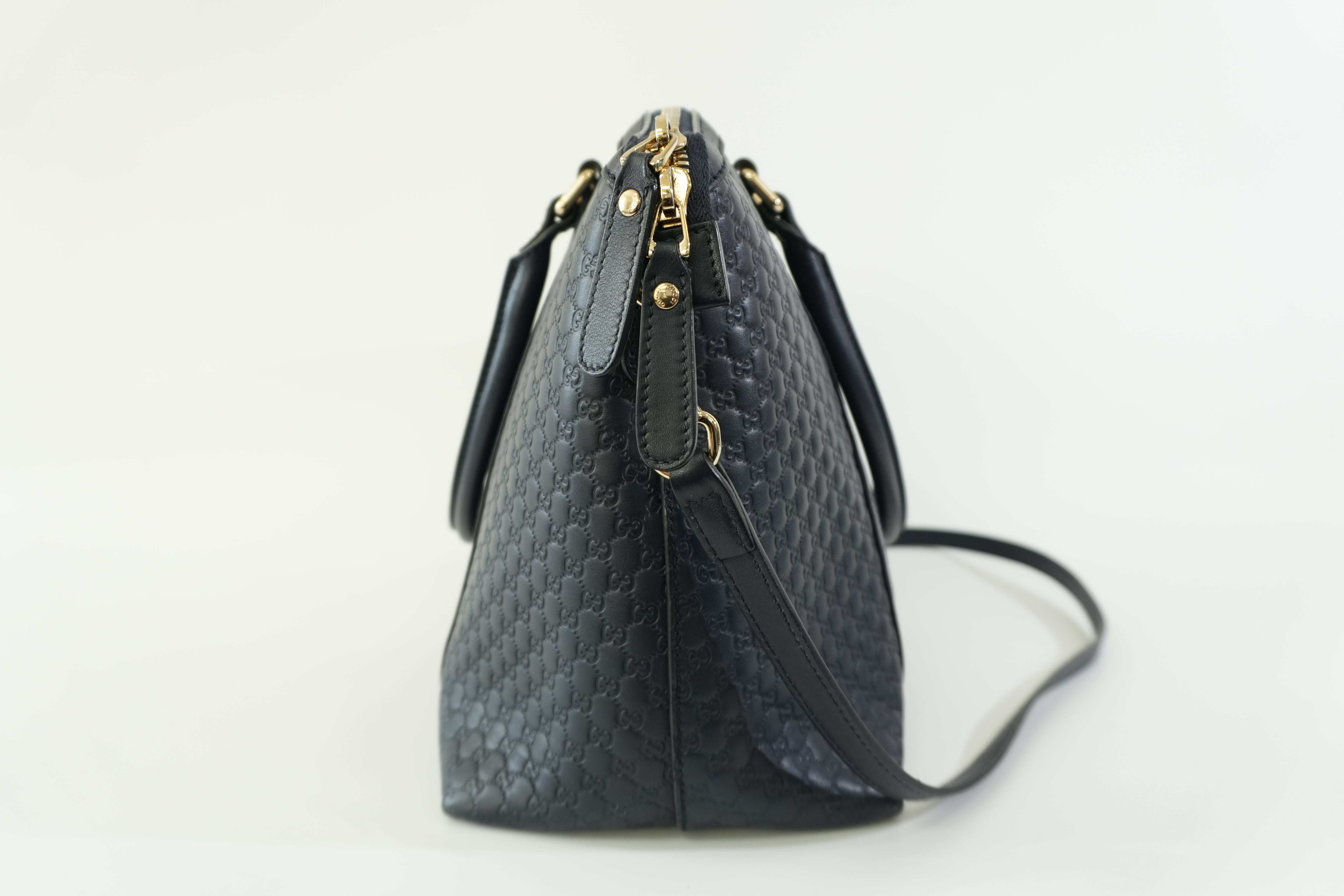 Pre-owned Gucci Two Way Microguccisima Shoulder Bag Navy Blue
