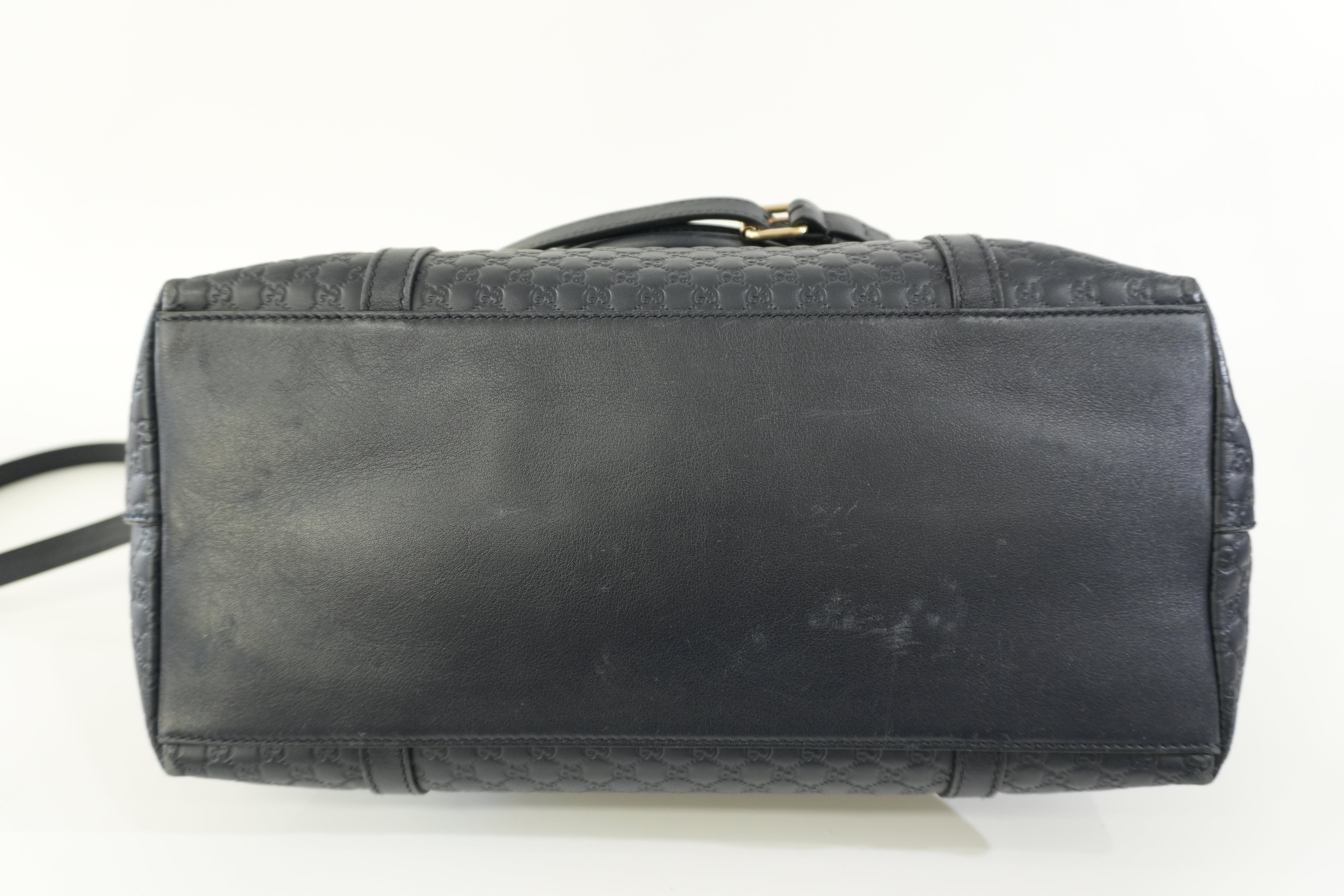 Pre-owned Gucci Two Way Microguccisima Shoulder Bag Navy Blue