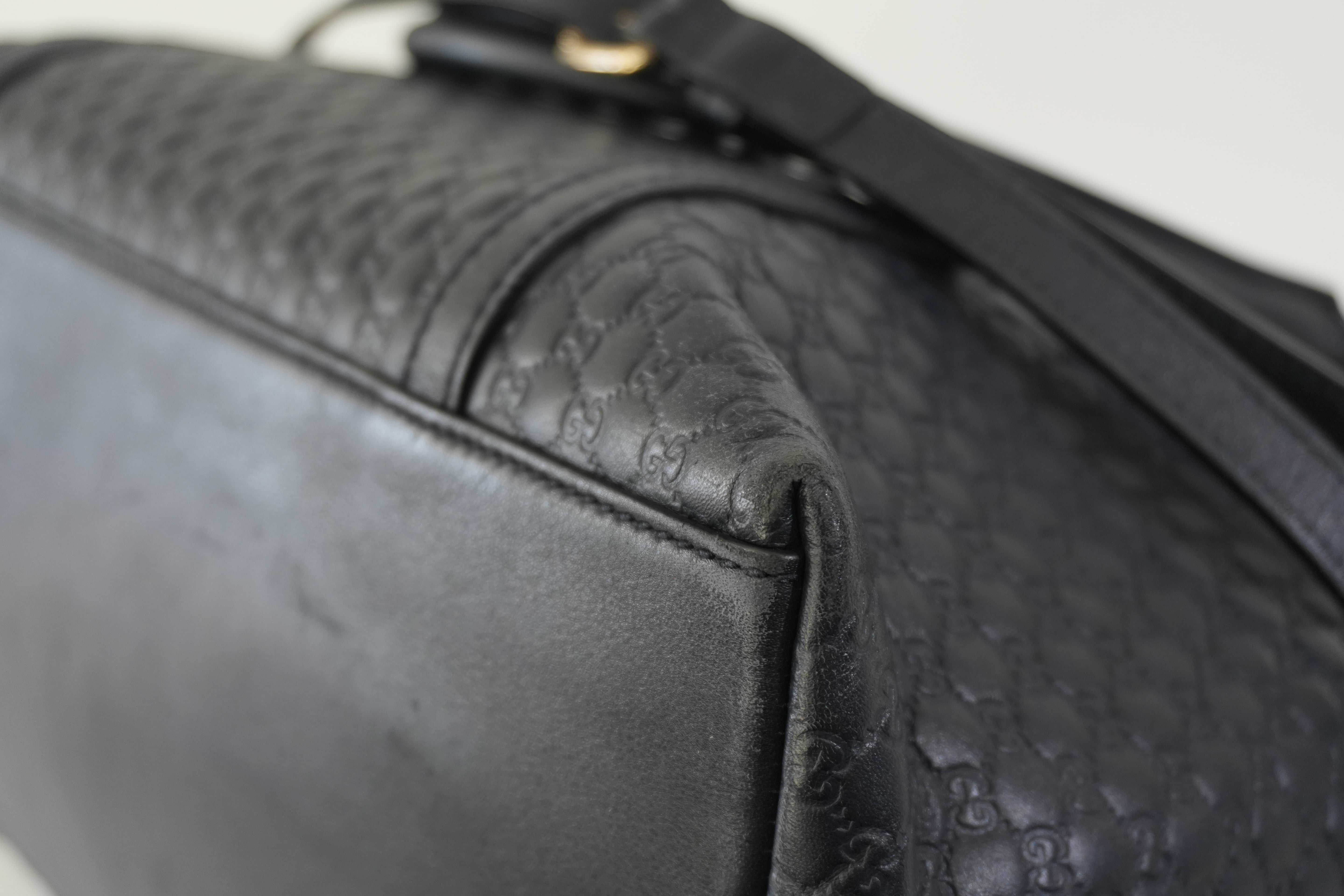 Pre-owned Gucci Two Way Microguccisima Shoulder Bag Navy Blue