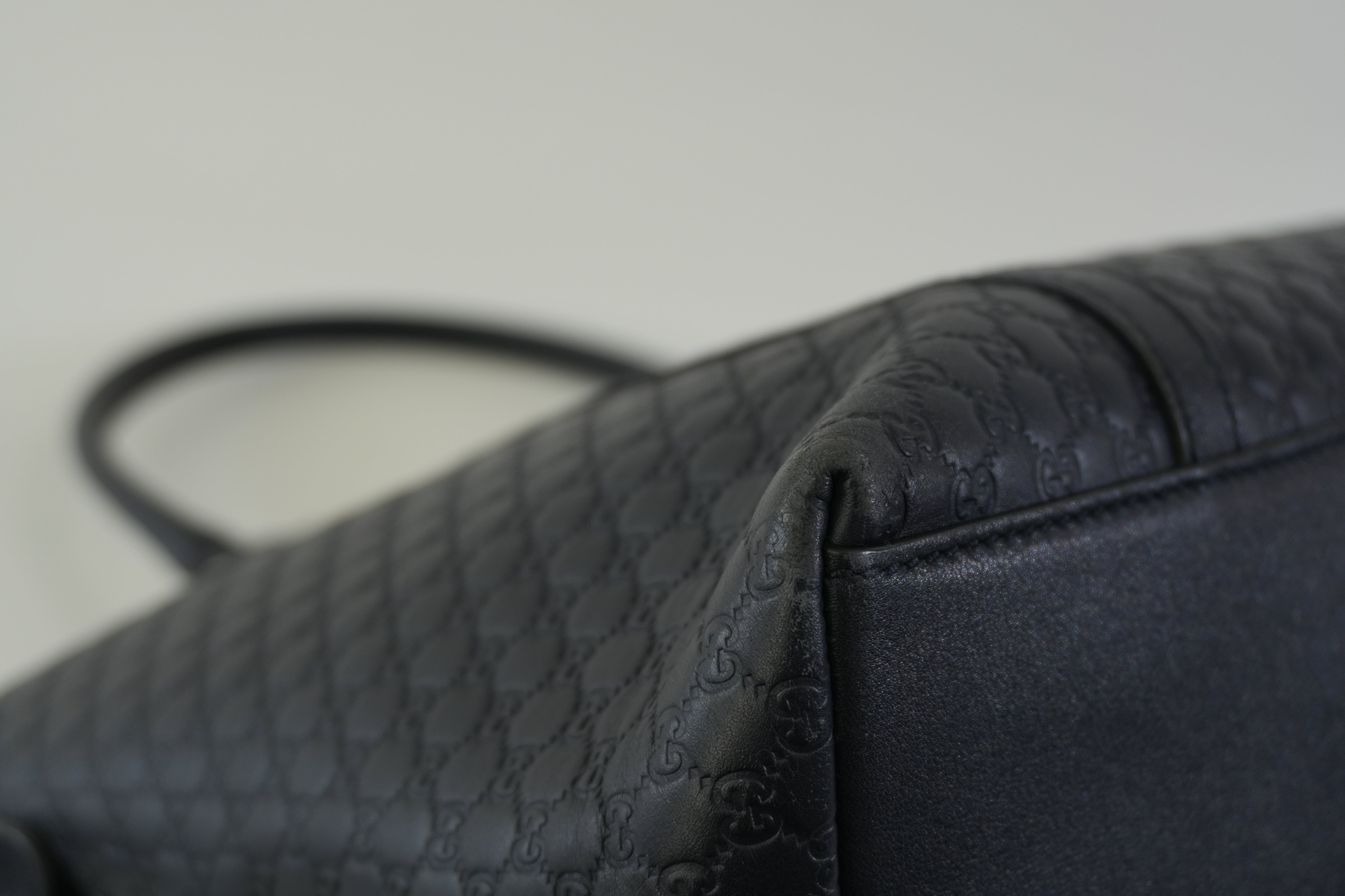 Pre-owned Gucci Two Way Microguccisima Shoulder Bag Navy Blue