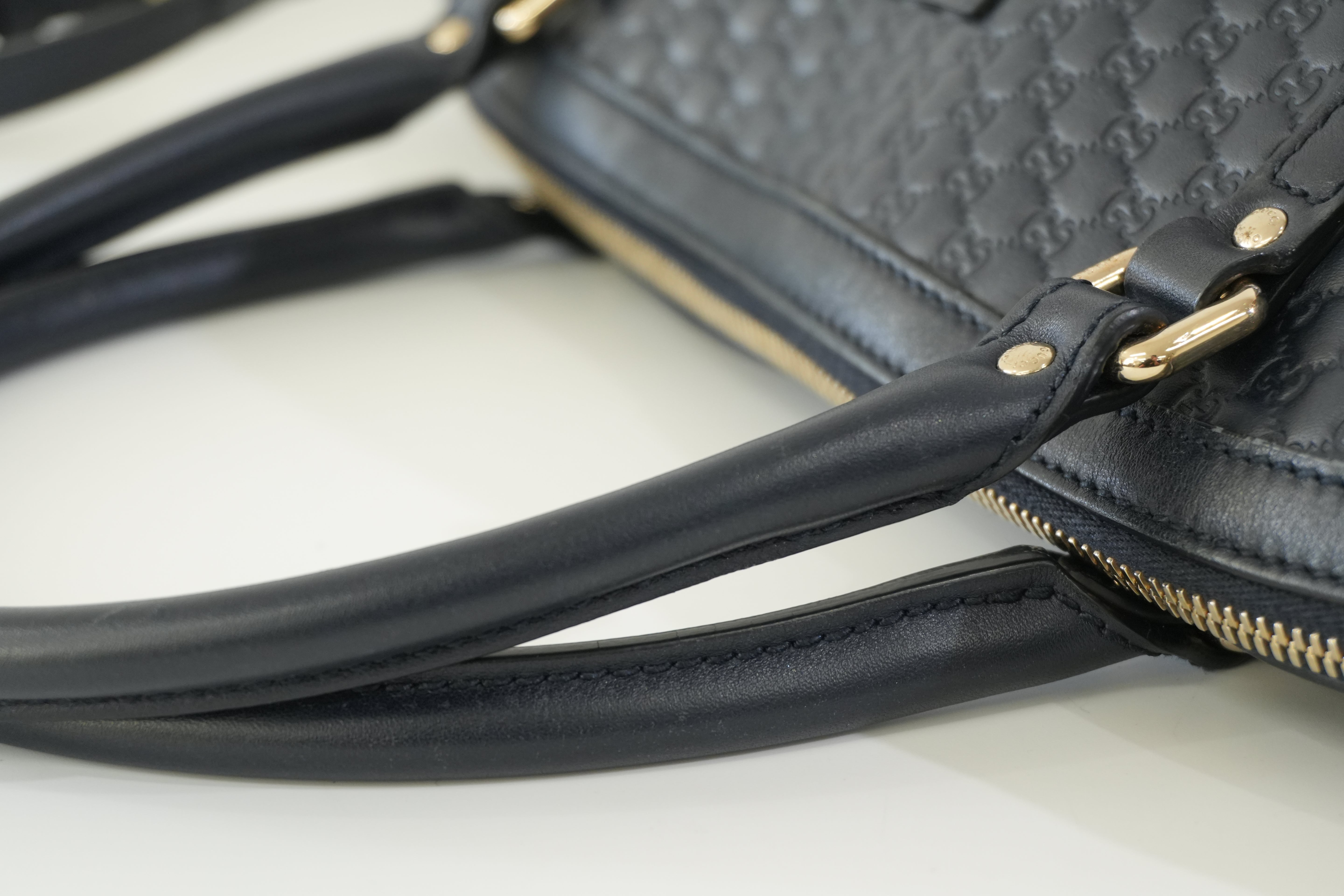 Pre-owned Gucci Two Way Microguccisima Shoulder Bag Navy Blue