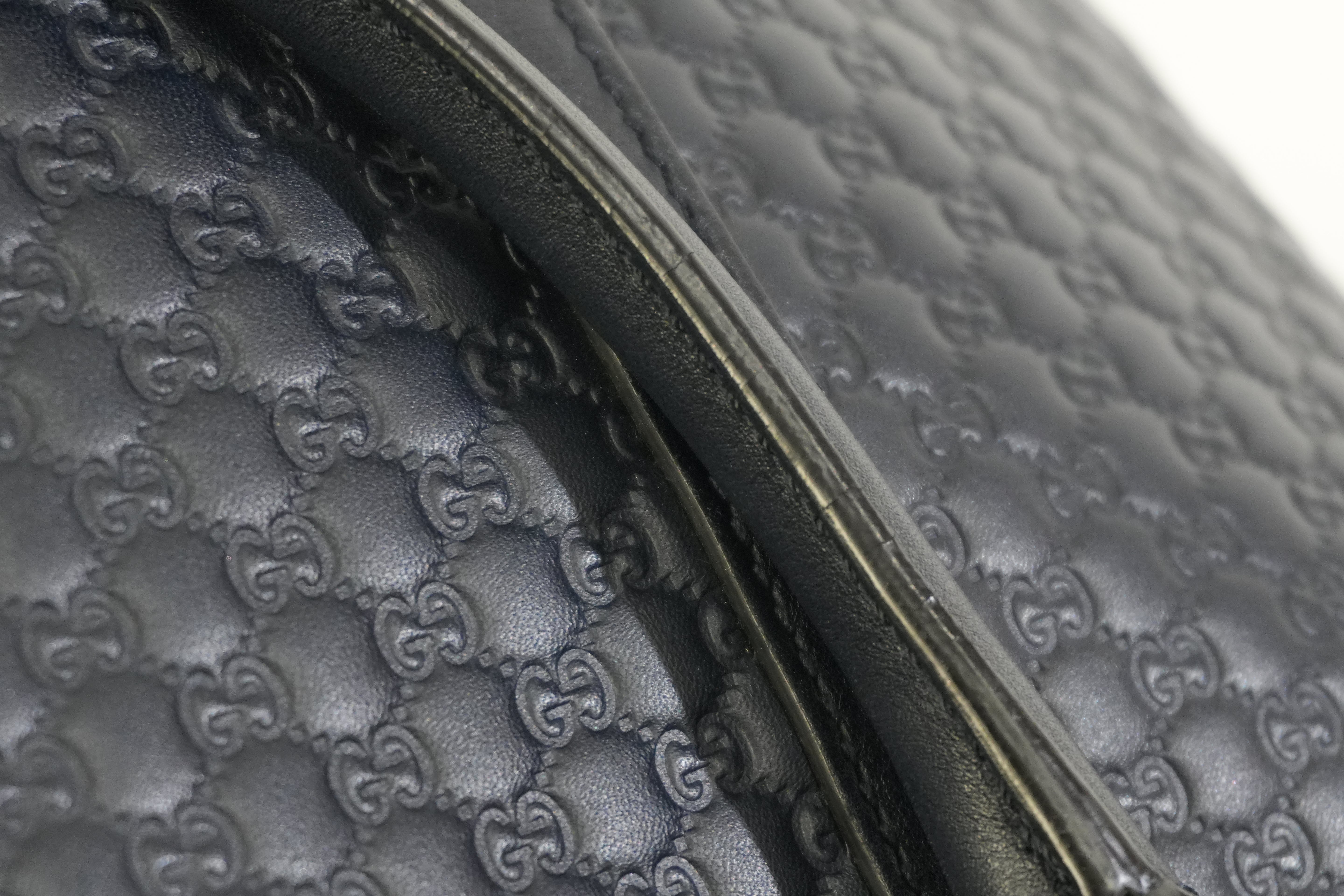 Pre-owned Gucci Two Way Microguccisima Shoulder Bag Navy Blue