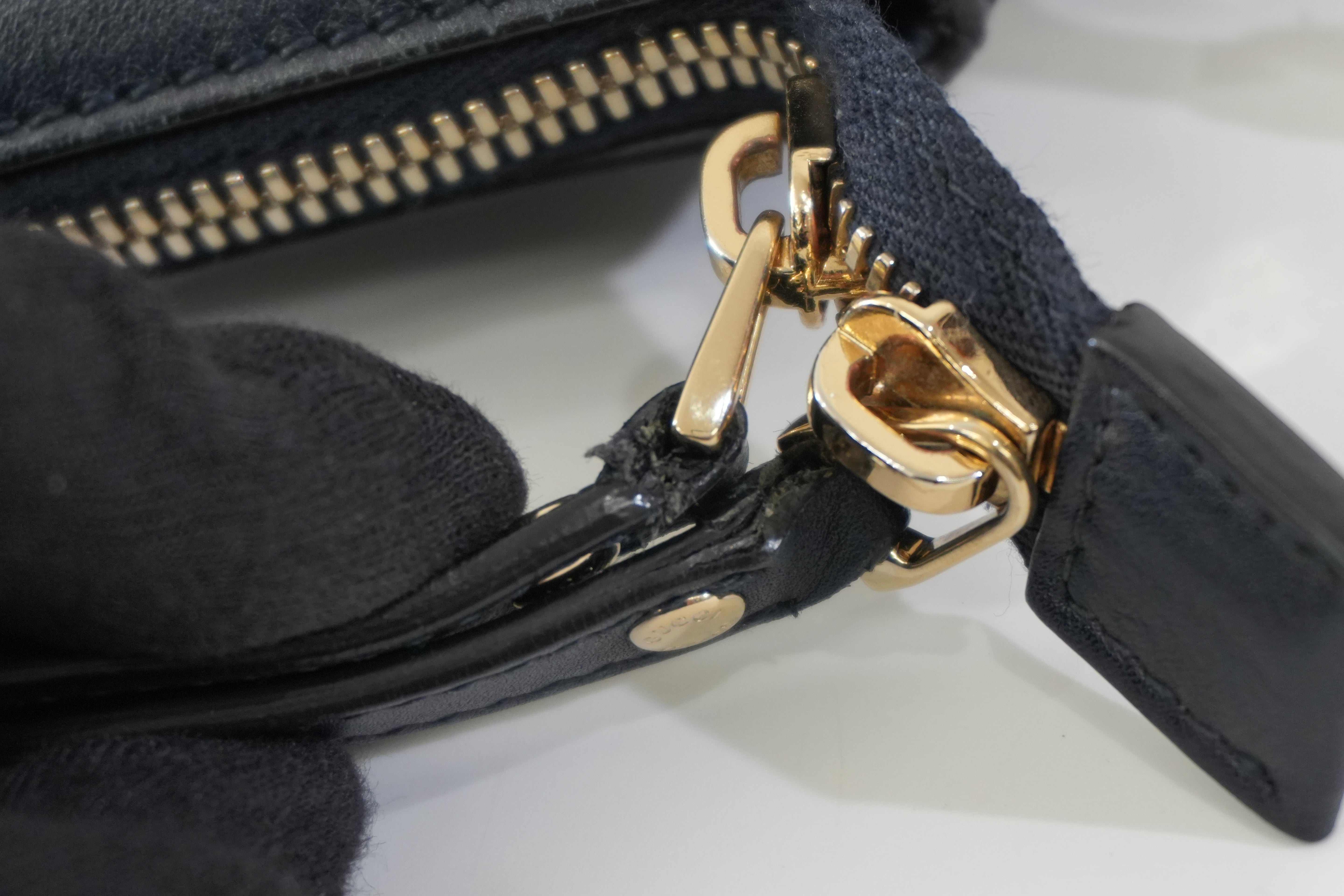 Pre-owned Gucci Two Way Microguccisima Shoulder Bag Navy Blue