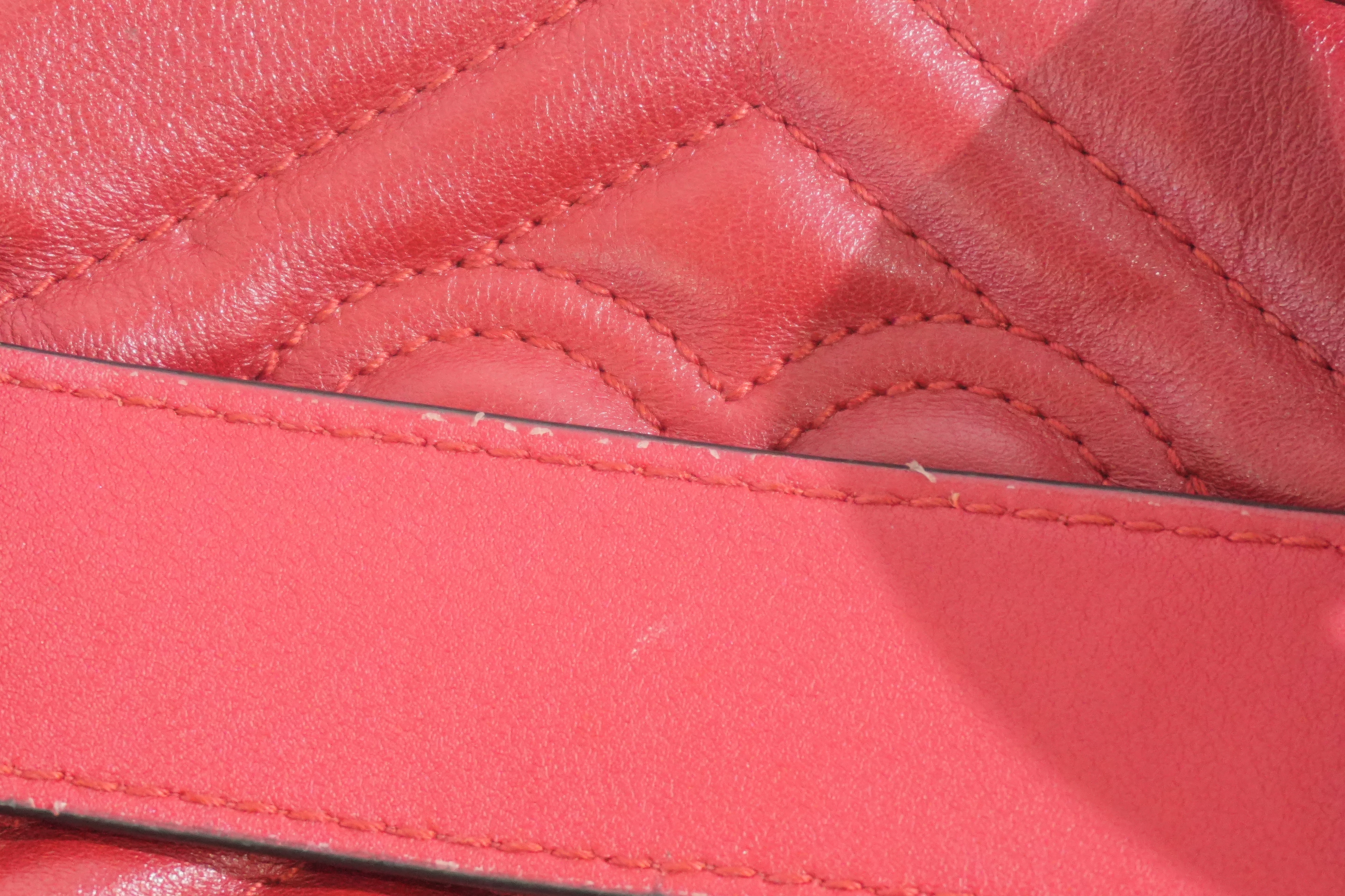 Pre-owned Gucci Marmont Belt Bag Size 85 Red