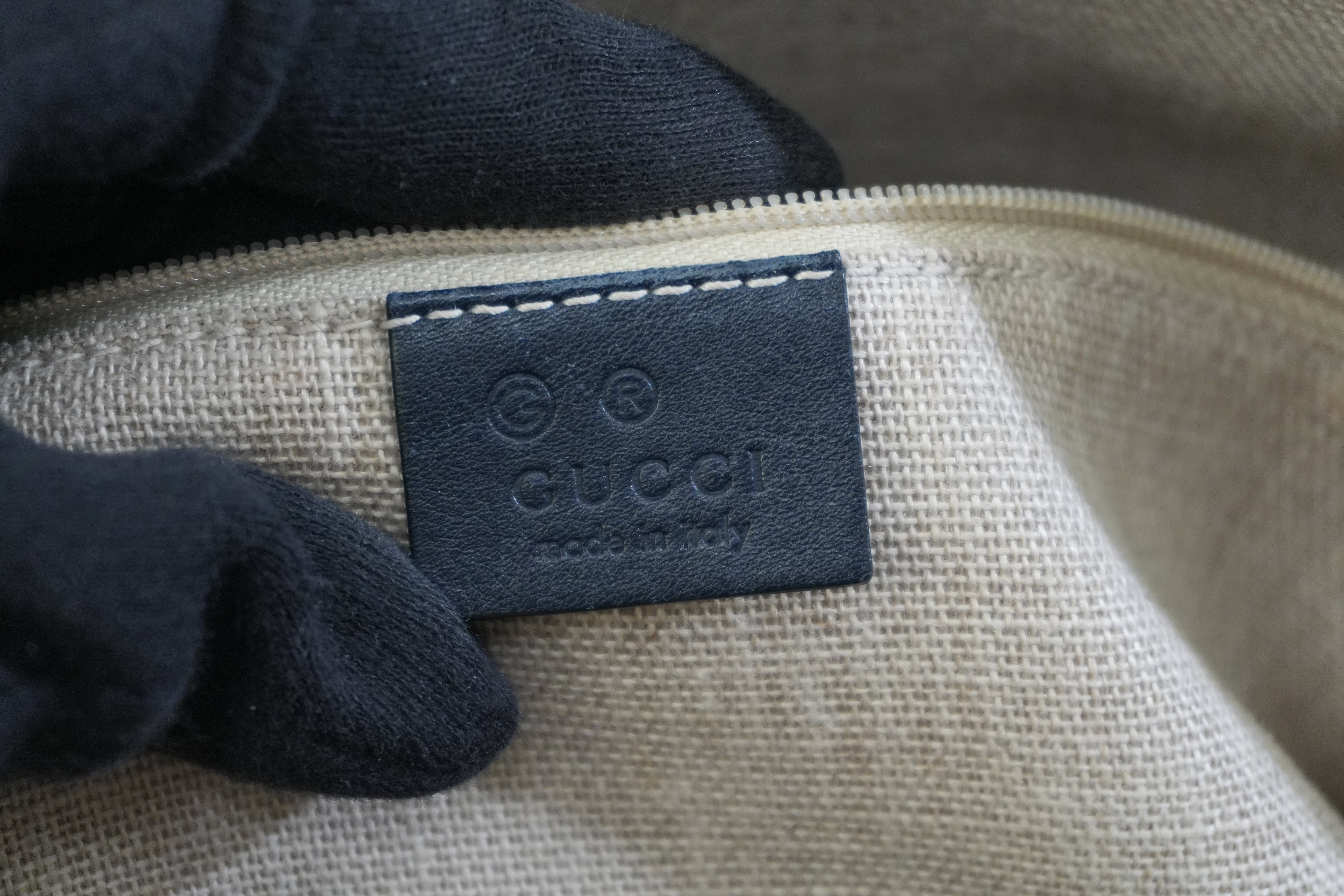 Pre-owned Gucci Two Way Microguccisima Shoulder Bag Navy Blue