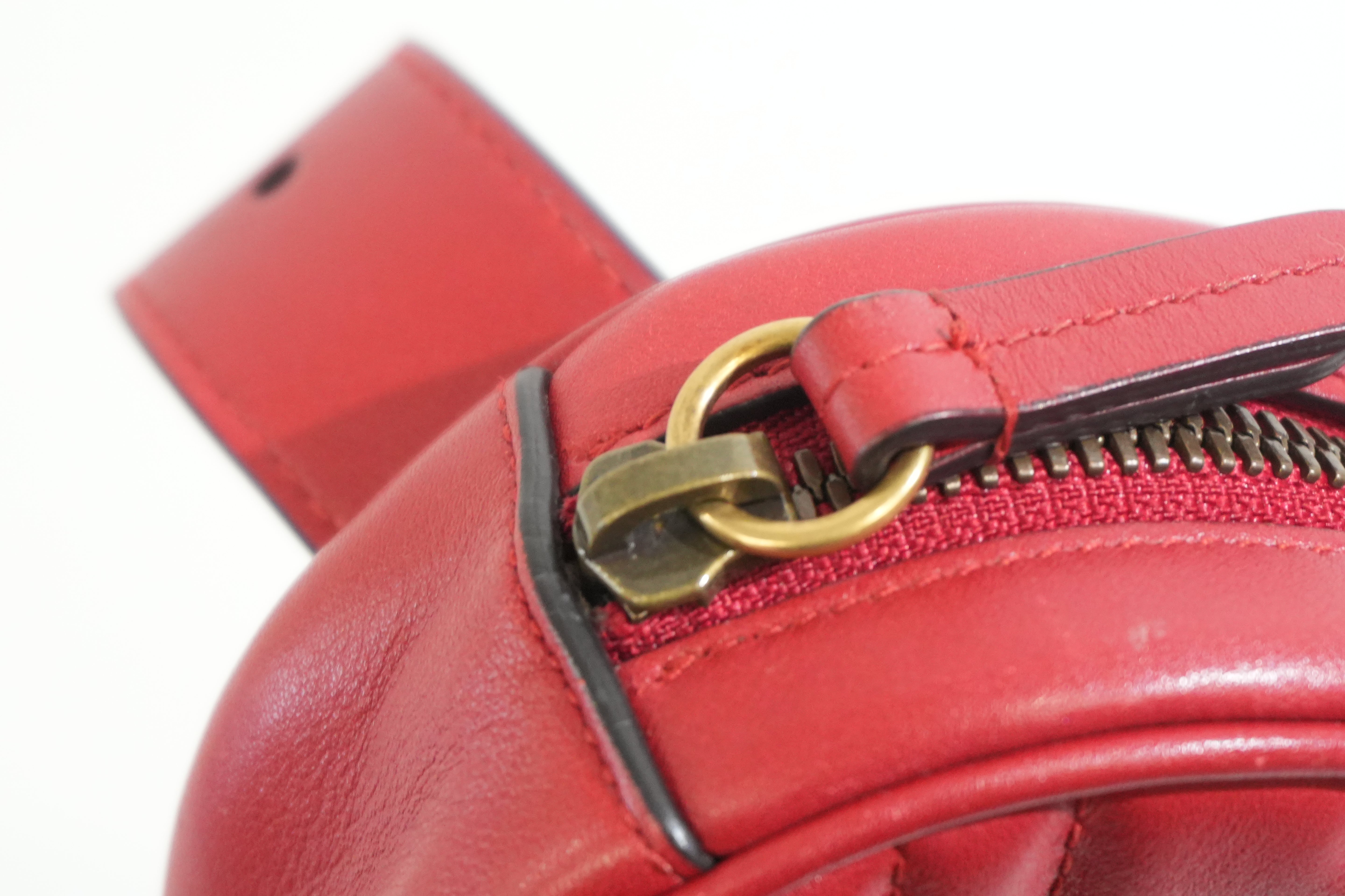 Pre-owned Gucci Marmont Belt Bag Size 85 Red