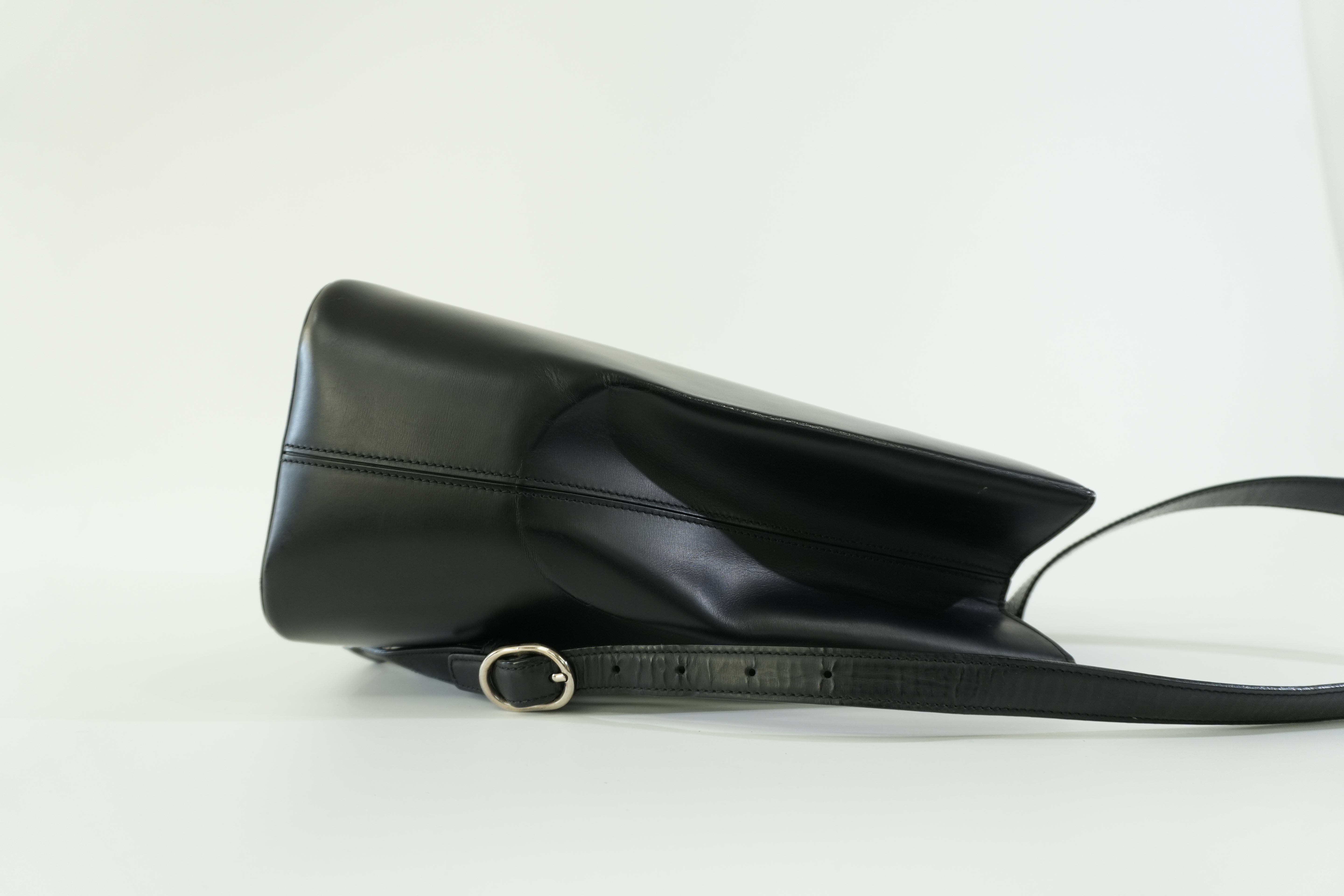 Pre-owned Cartier Leather Panthere Shoulder Bag Black