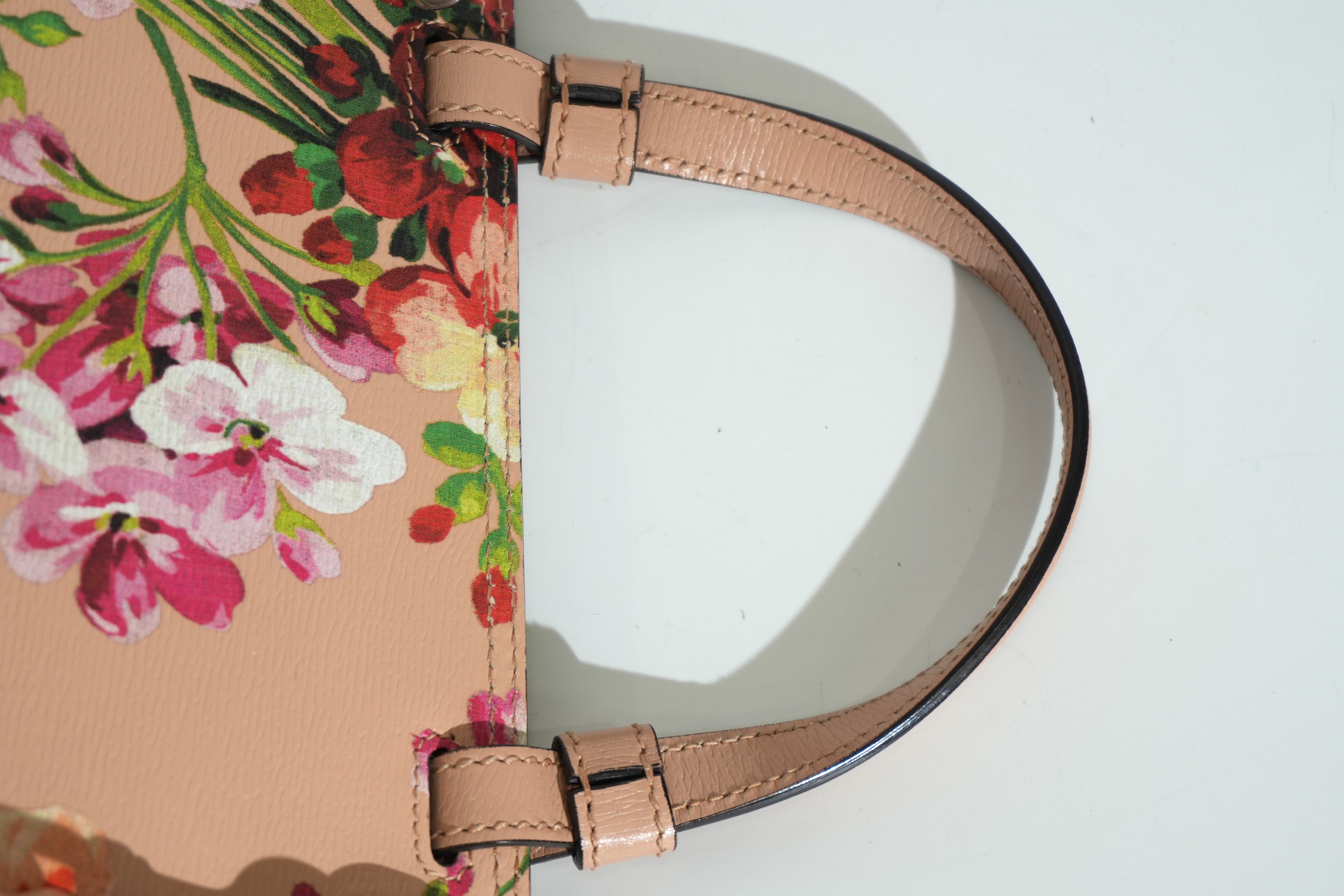 Pre-owned Gucci Two Way Apricot Blooms Bamboo Daily Shoulder Bag Pink