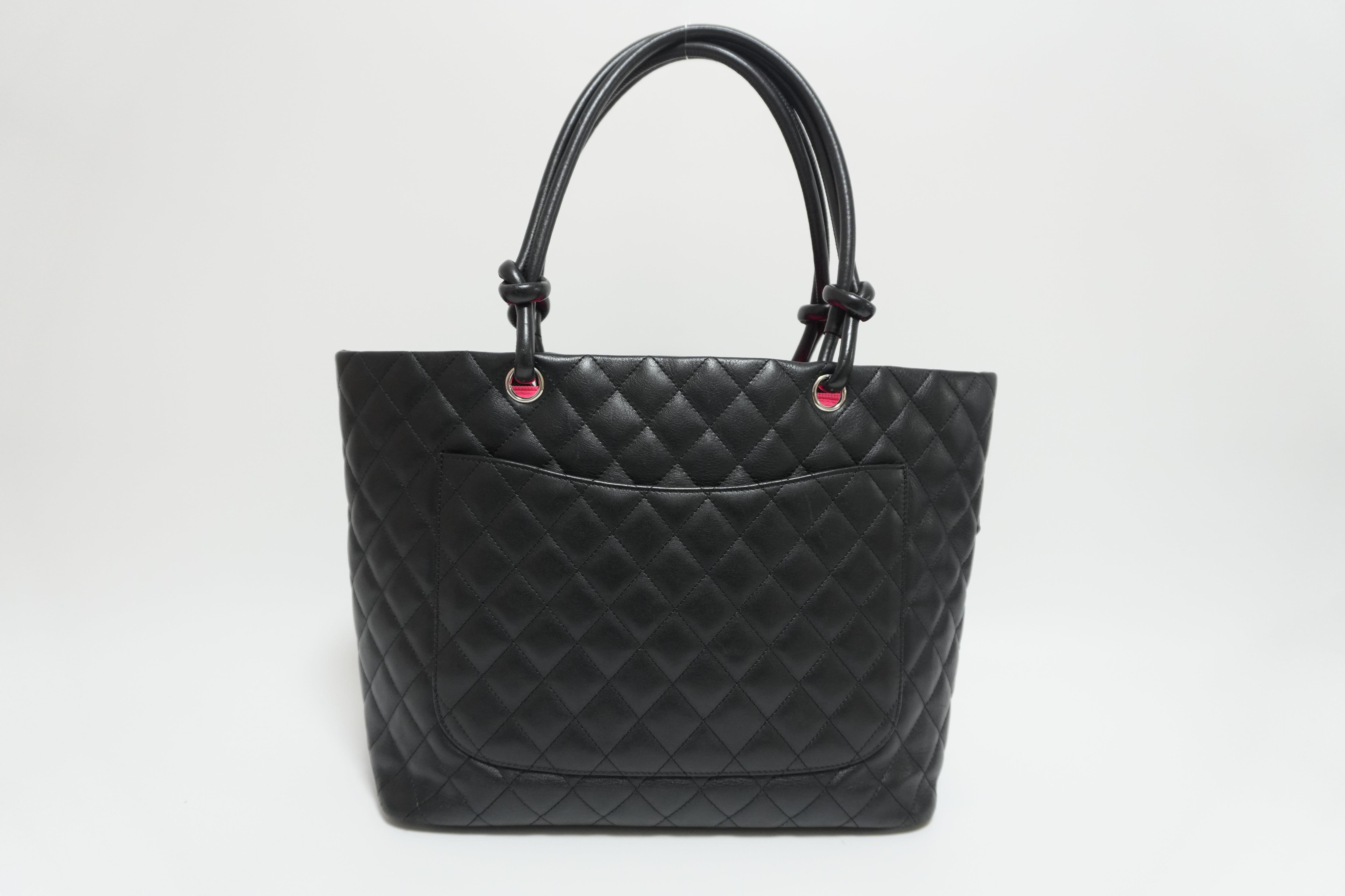 Chanel Cambon Tote Bag Black Used