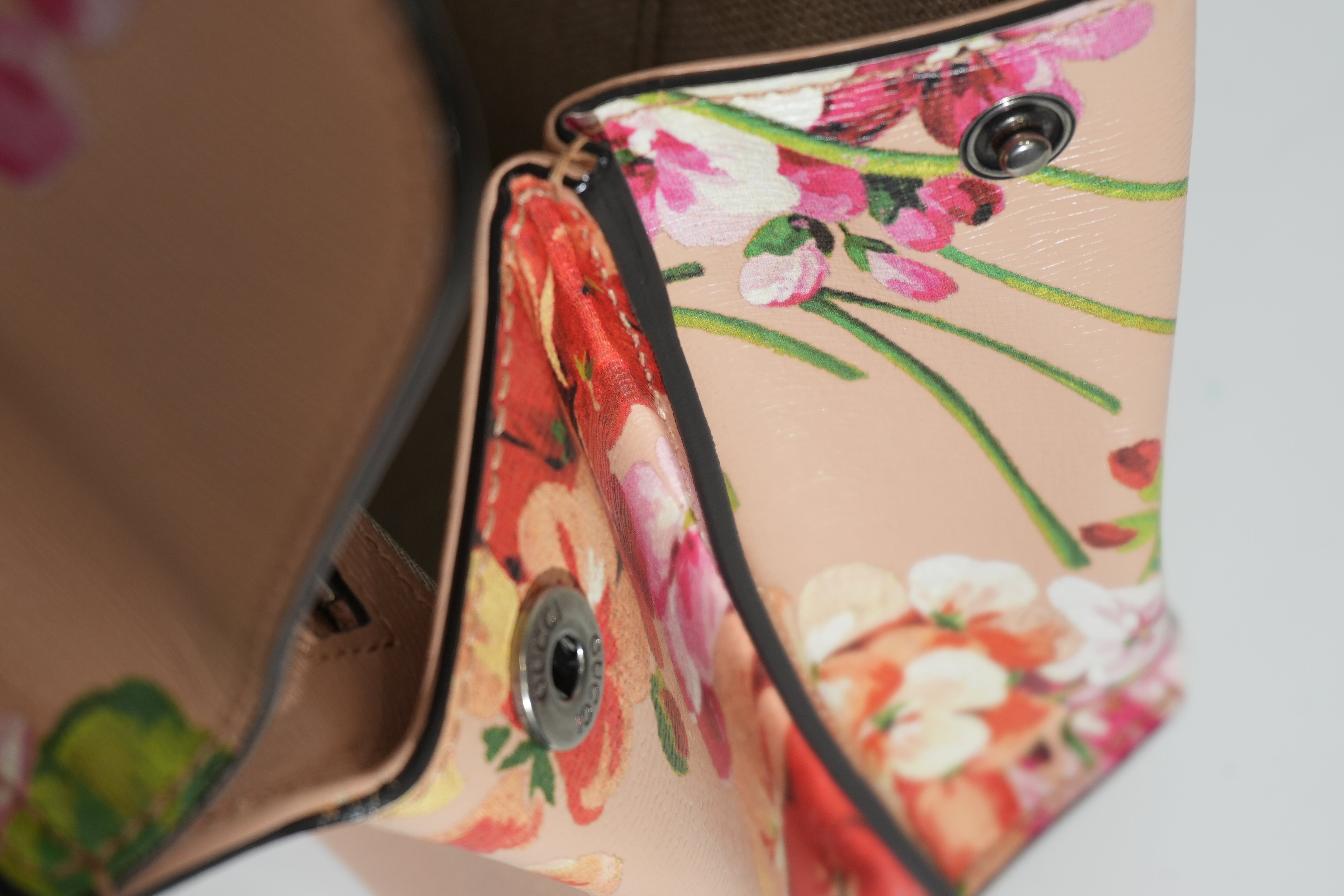 Pre-owned Gucci Two Way Apricot Blooms Bamboo Daily Shoulder Bag Pink