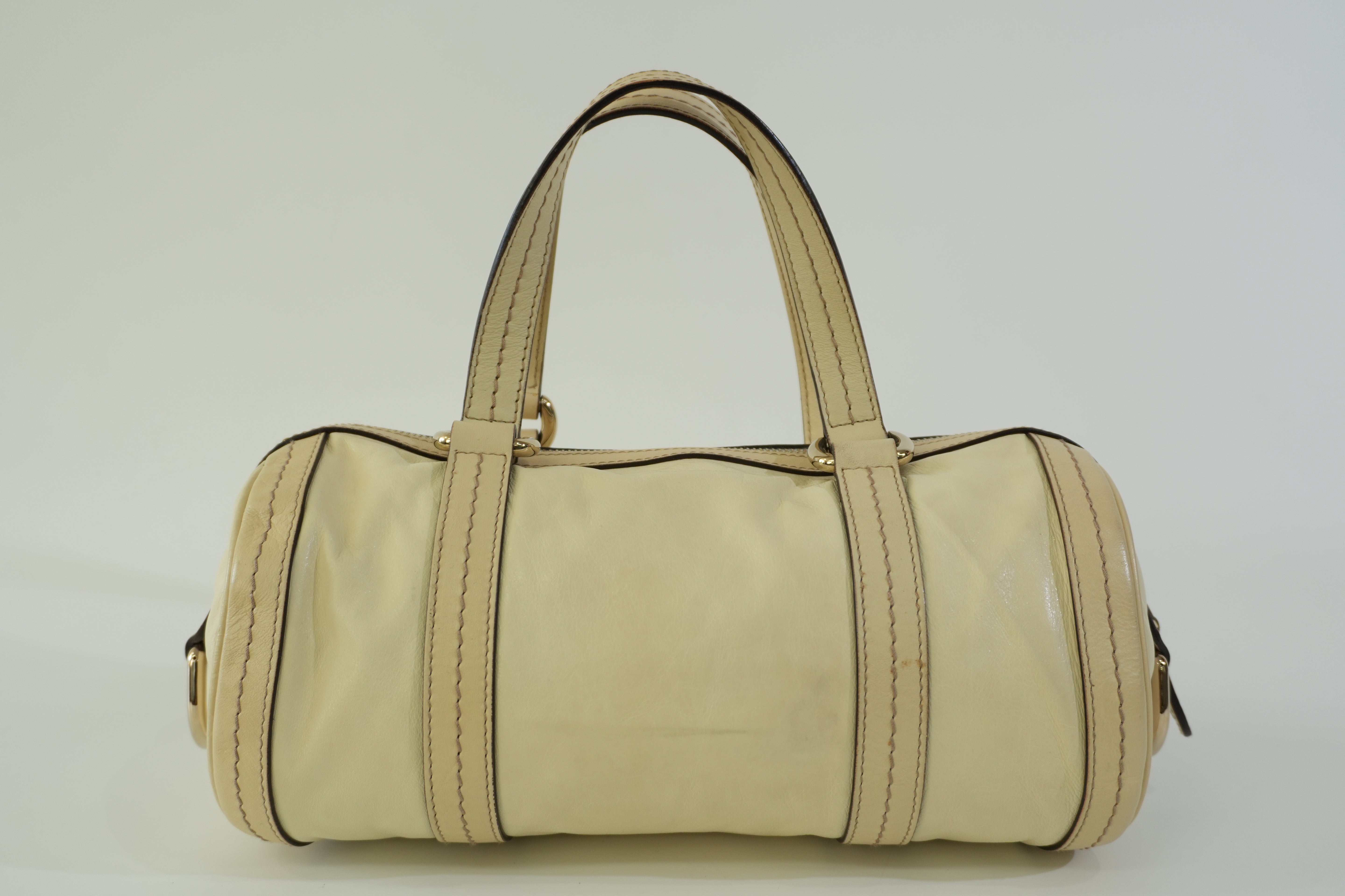 Pre-owned Gucci Leather Handbag Ivory