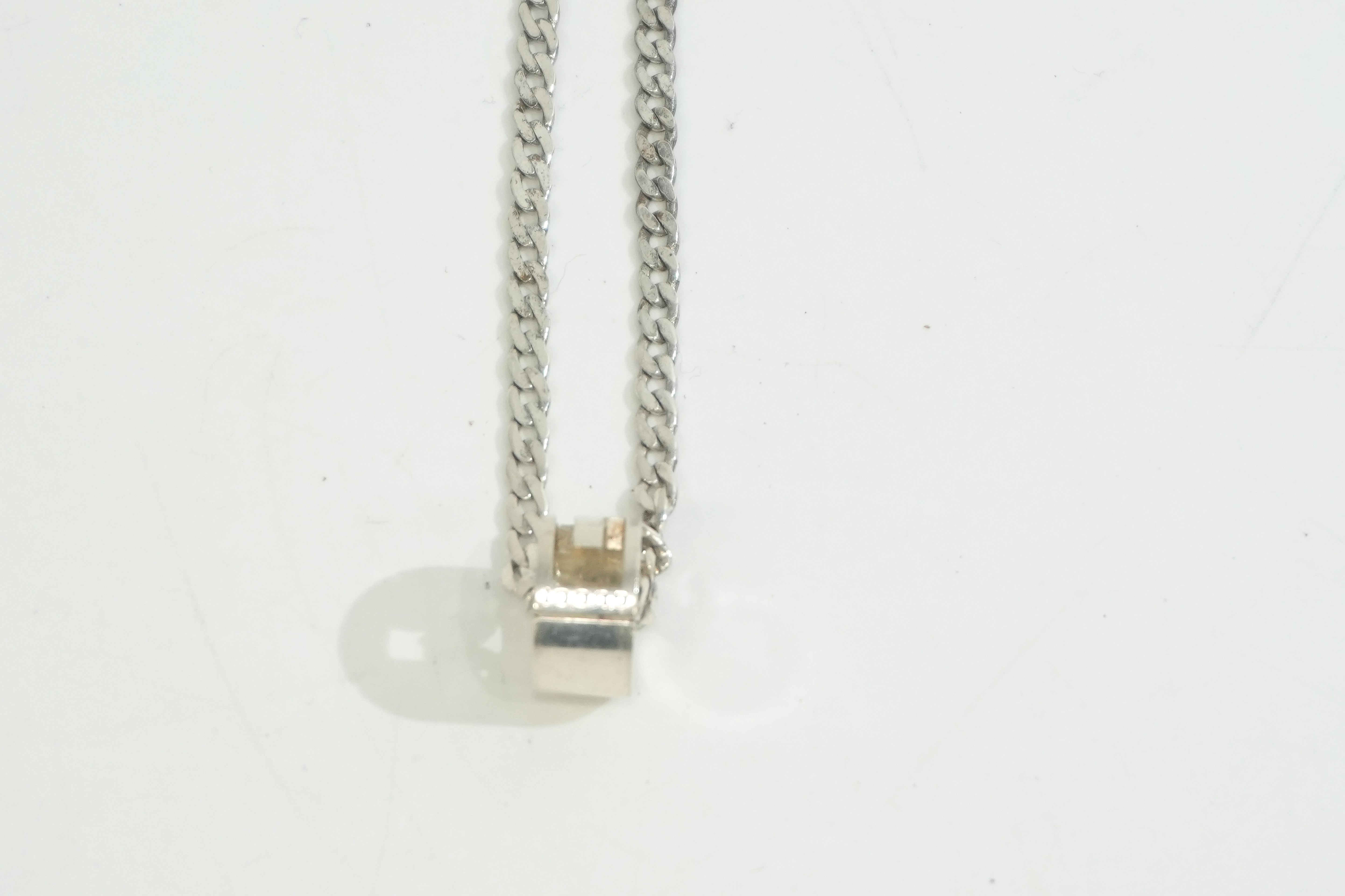 Pre-owned Gucci Silver Necklace Ring Pedant 40cm