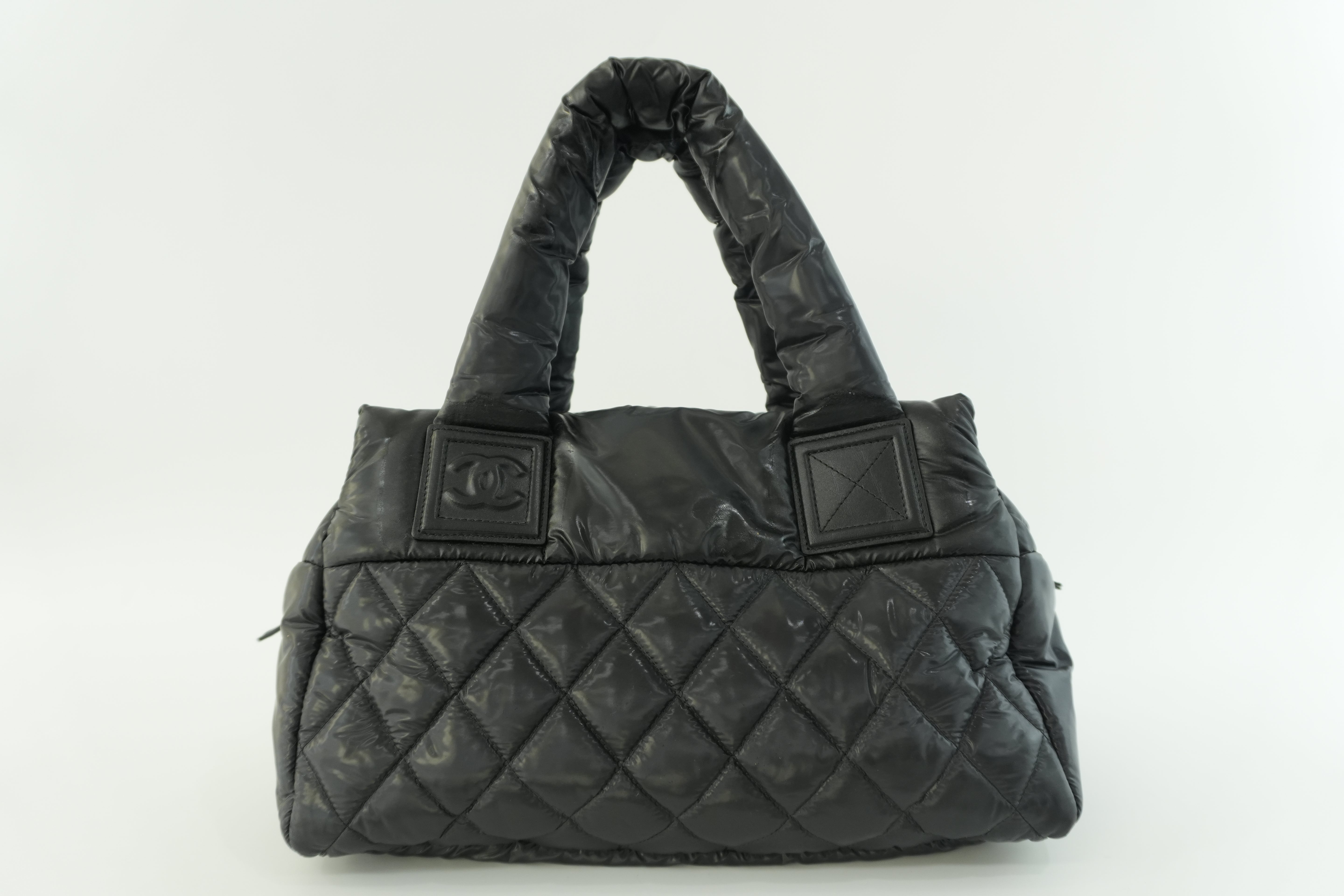 Chanel Coco Cocoon Handbag Black Nylon Used