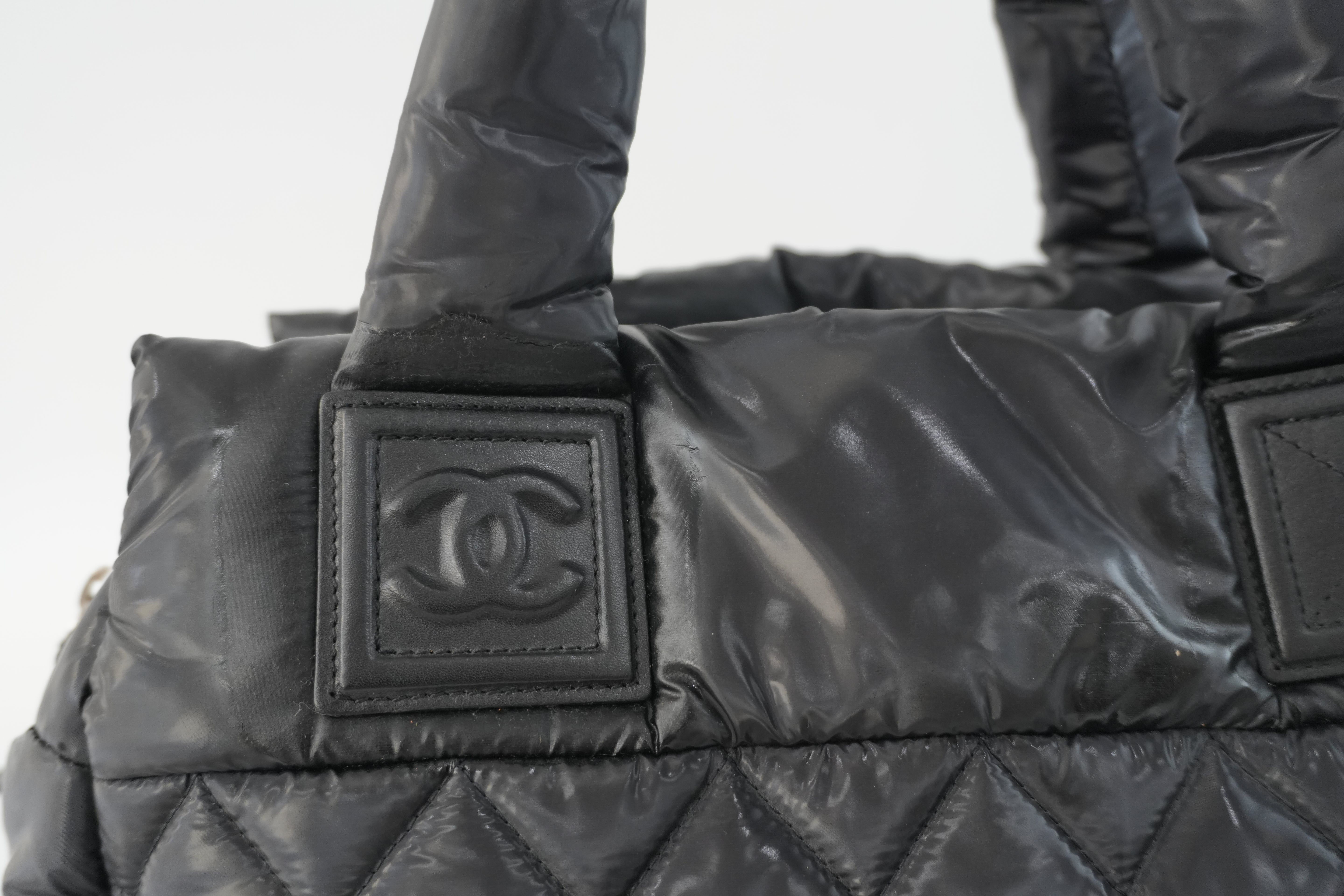 Chanel Coco Cocoon Handbag Black Nylon Used