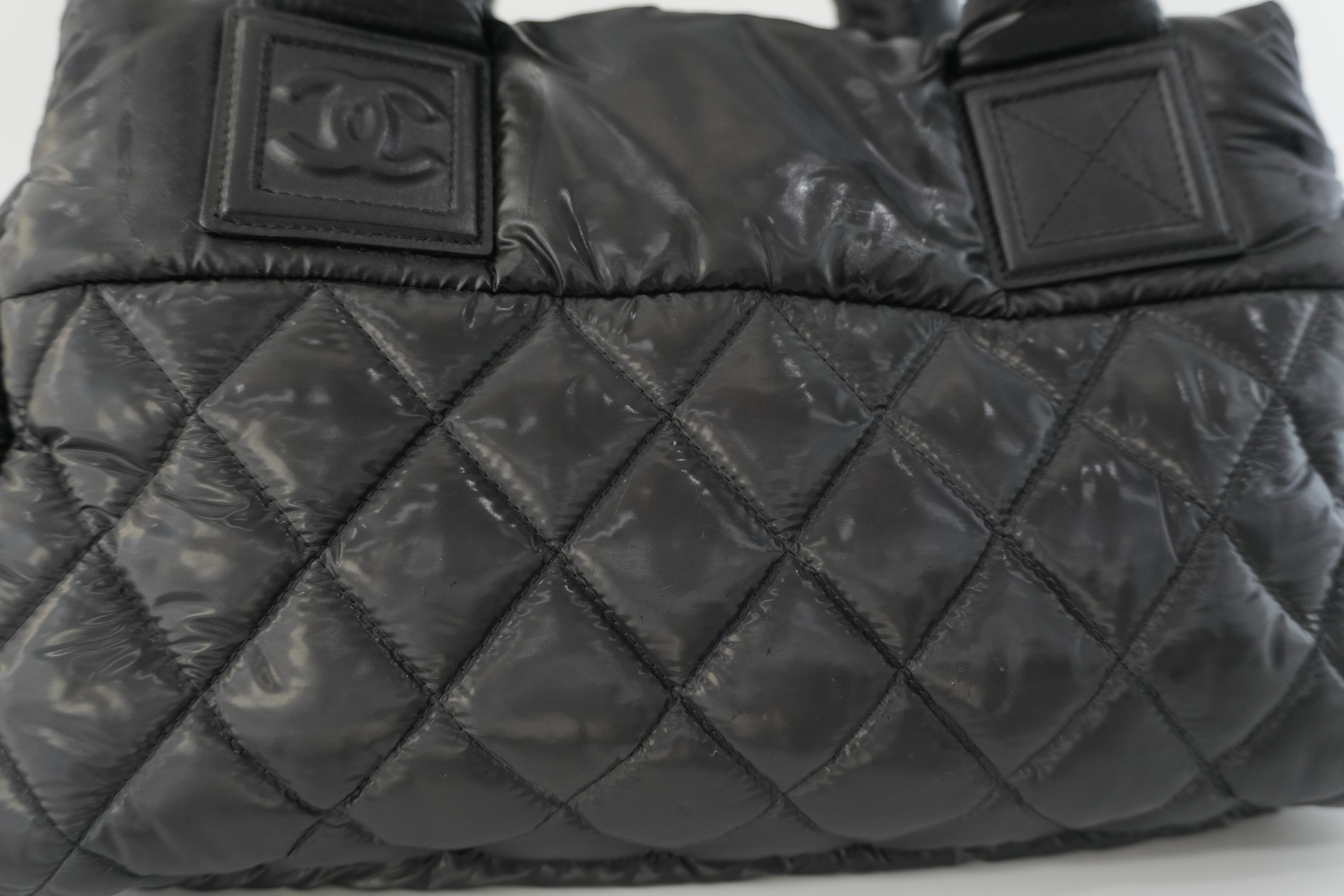 Chanel Coco Cocoon Handbag Black Nylon Used