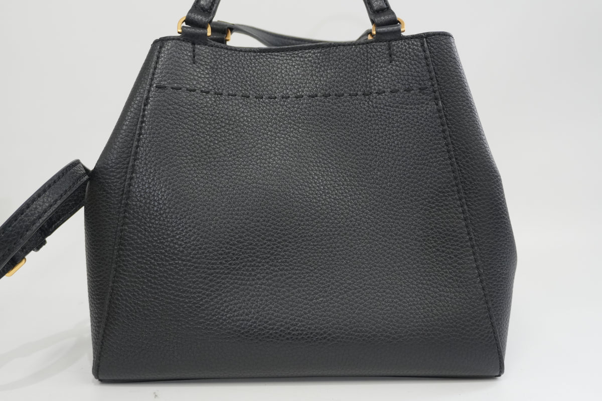 Pre-Owned Tory Burch Two-Way McGraw Carryall Shoulder Bag Black
