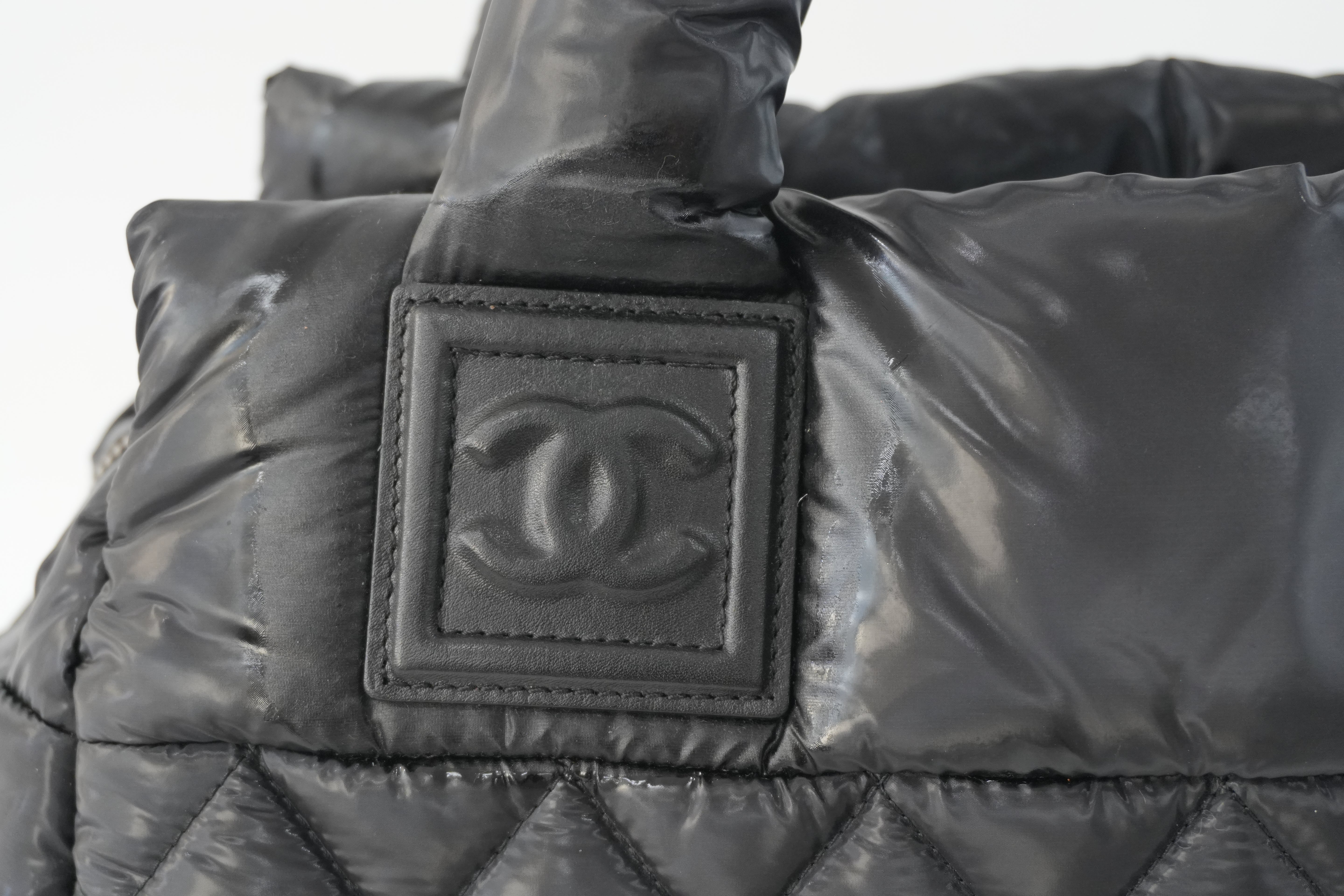 Chanel Coco Cocoon Handbag Black Nylon Used