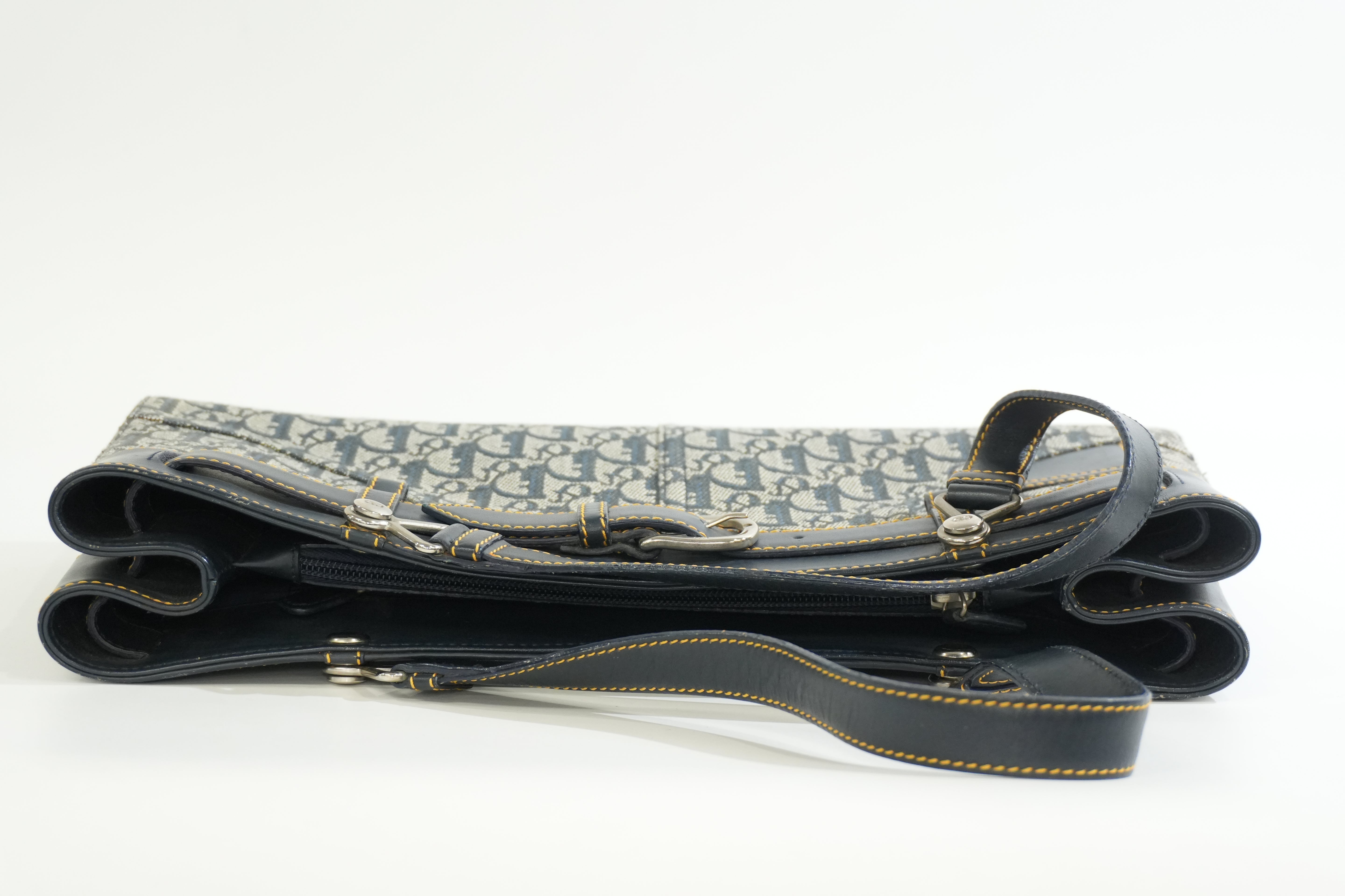 Pre-owned Dior Trotter Handbag Navy Blue
