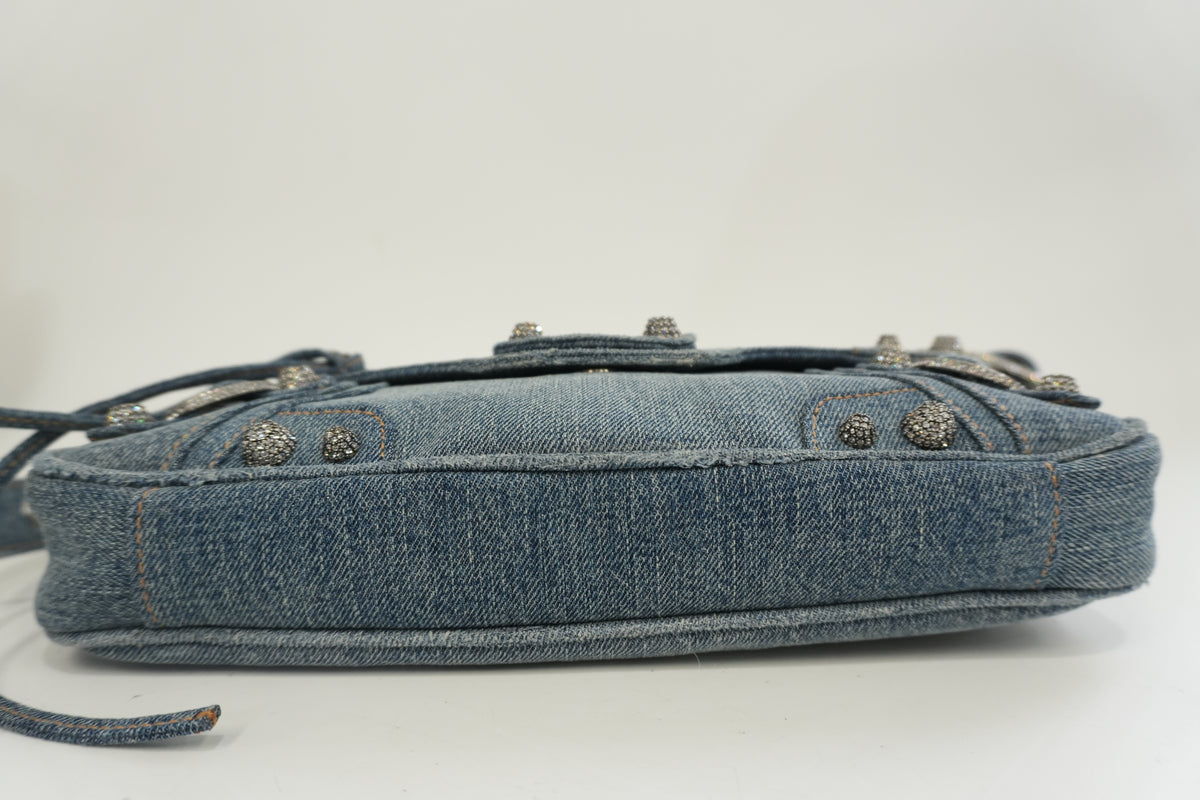 Pre-Owned Balenciaga Le Cagole Shoulder Bag Denim Blue