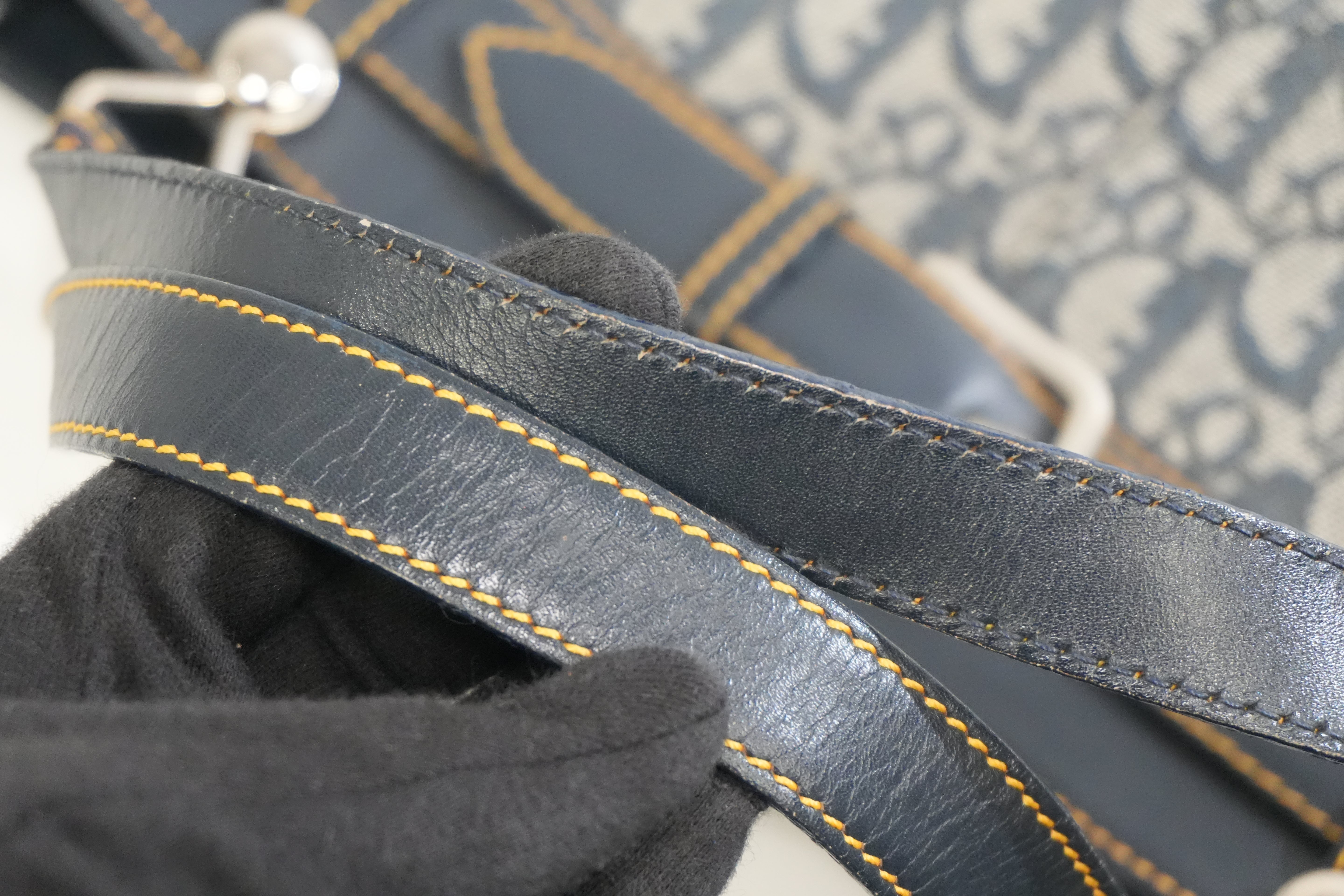 Pre-owned Dior Trotter Handbag Navy Blue