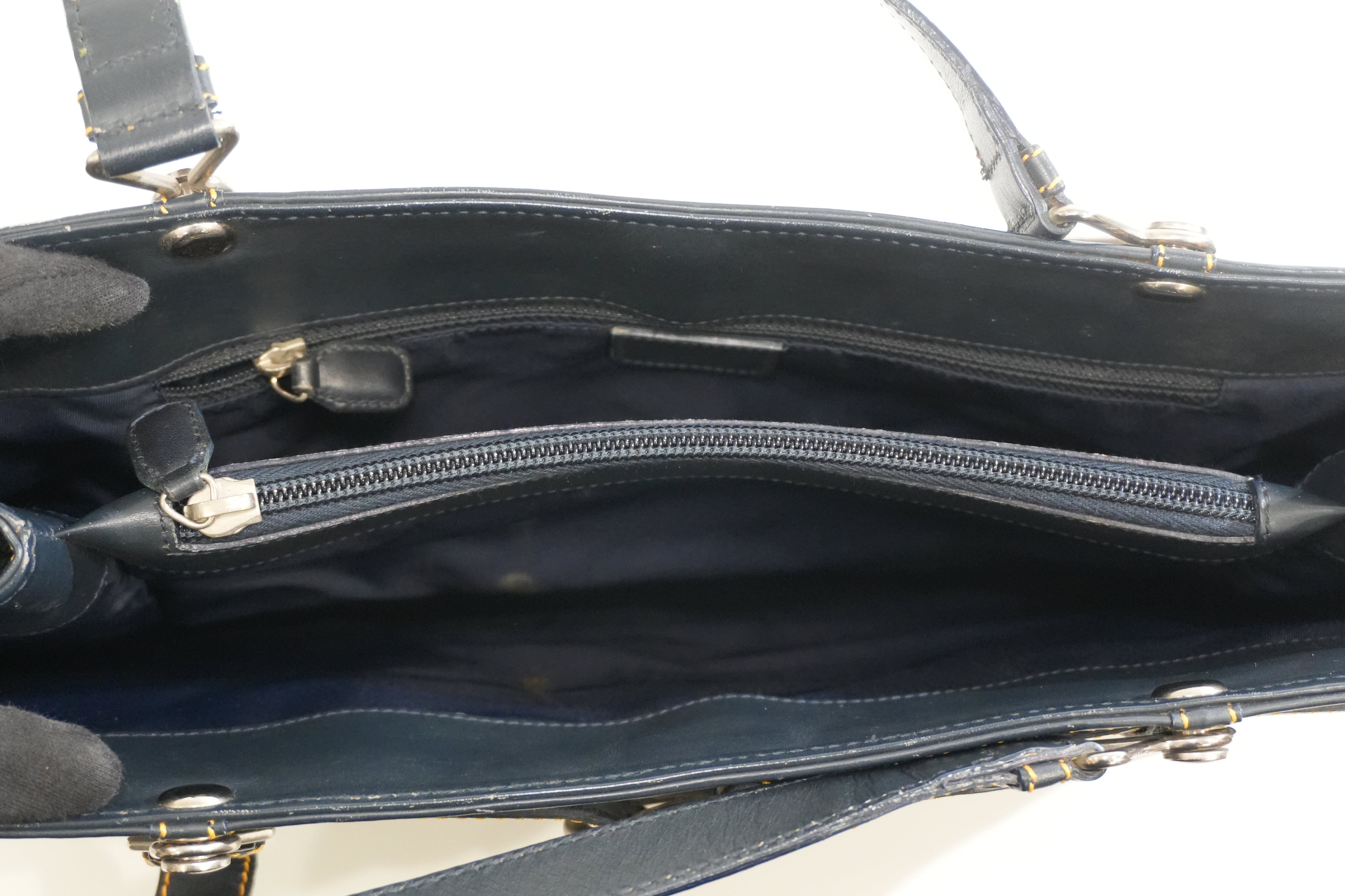 Pre-owned Dior Trotter Handbag Navy Blue
