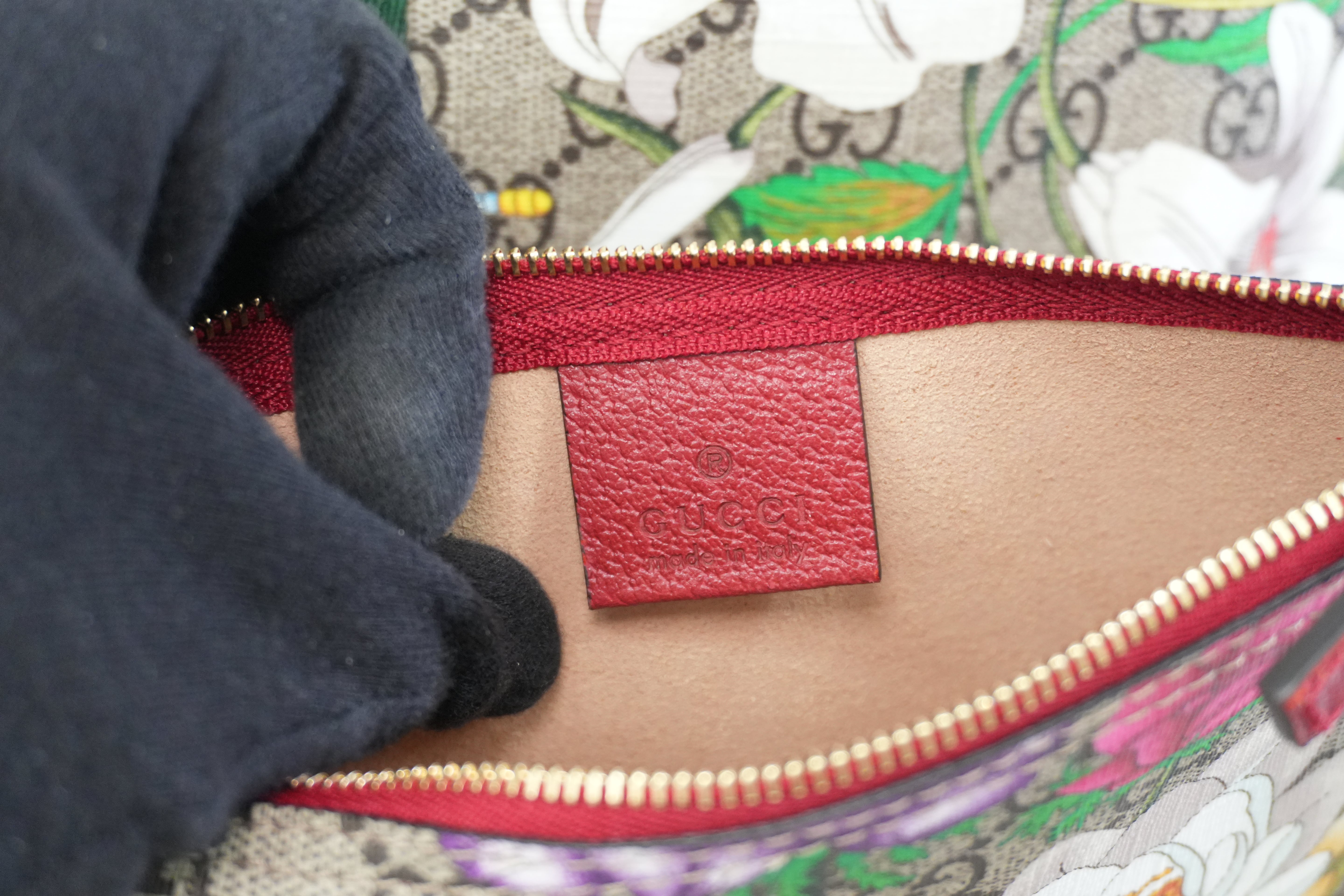 Pre-owned Gucci GG Flora Tote Bag Red