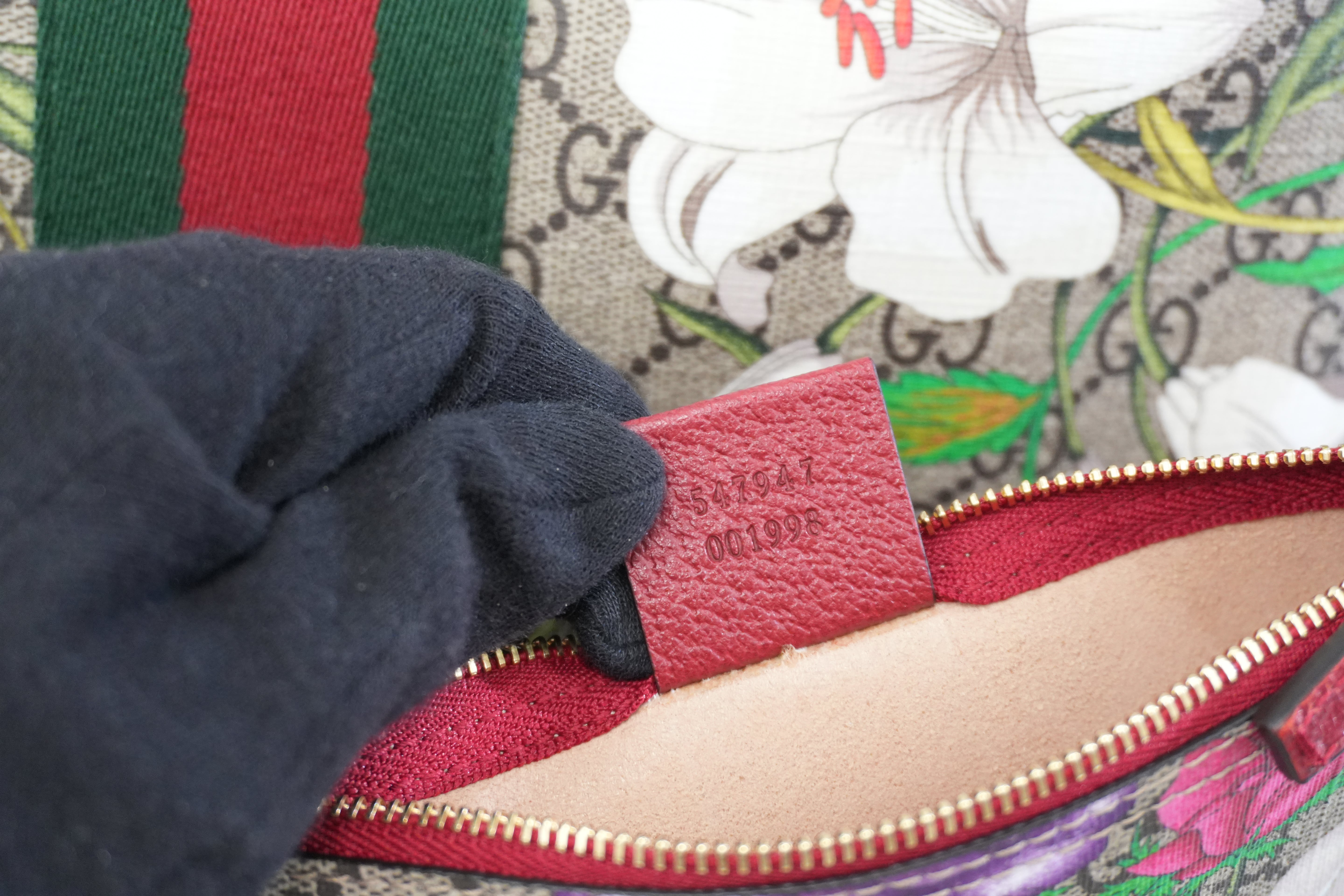 Pre-owned Gucci GG Flora Tote Bag Red