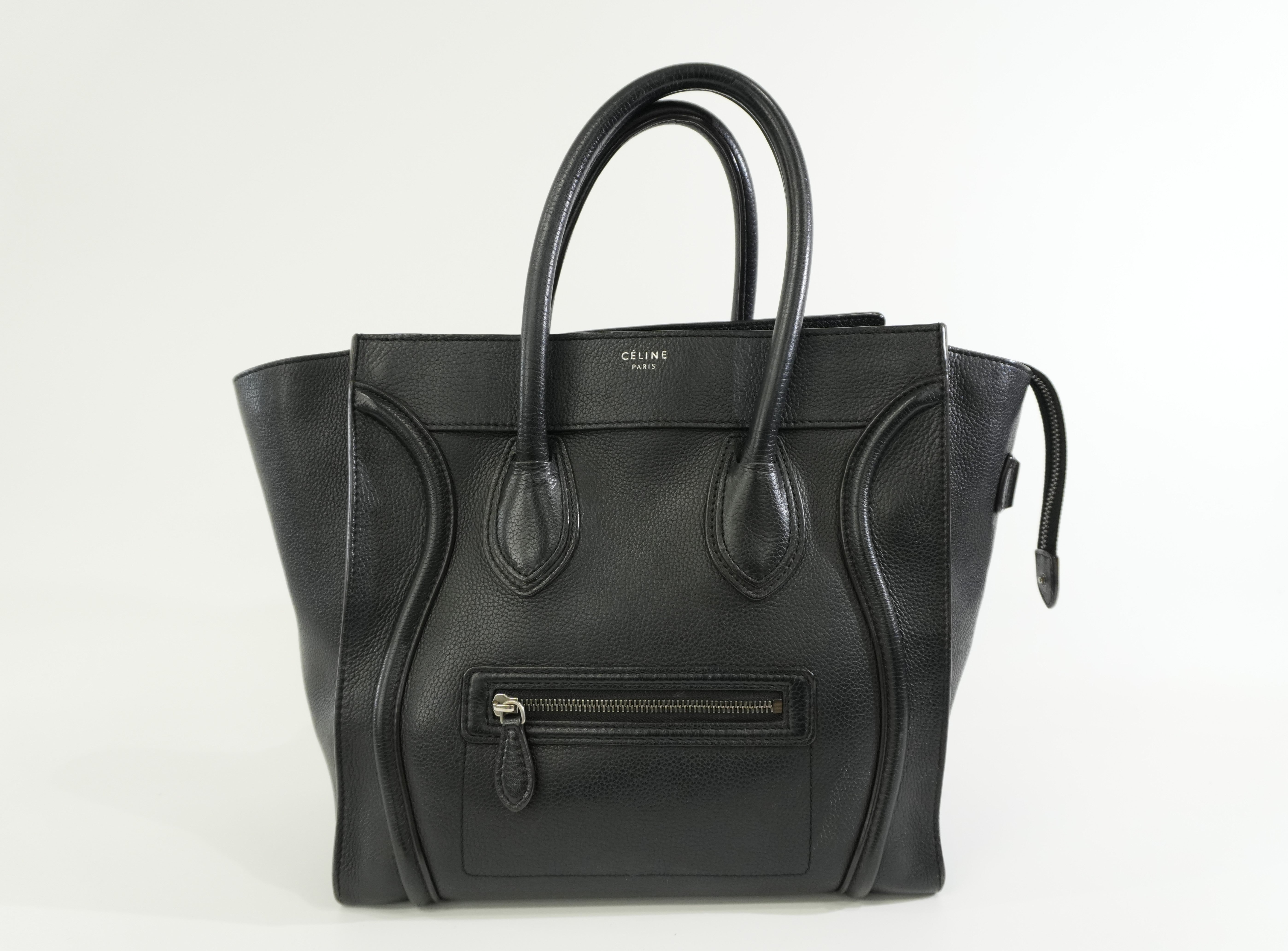 Pre-owned Celine Leather Luggage Handbag Black