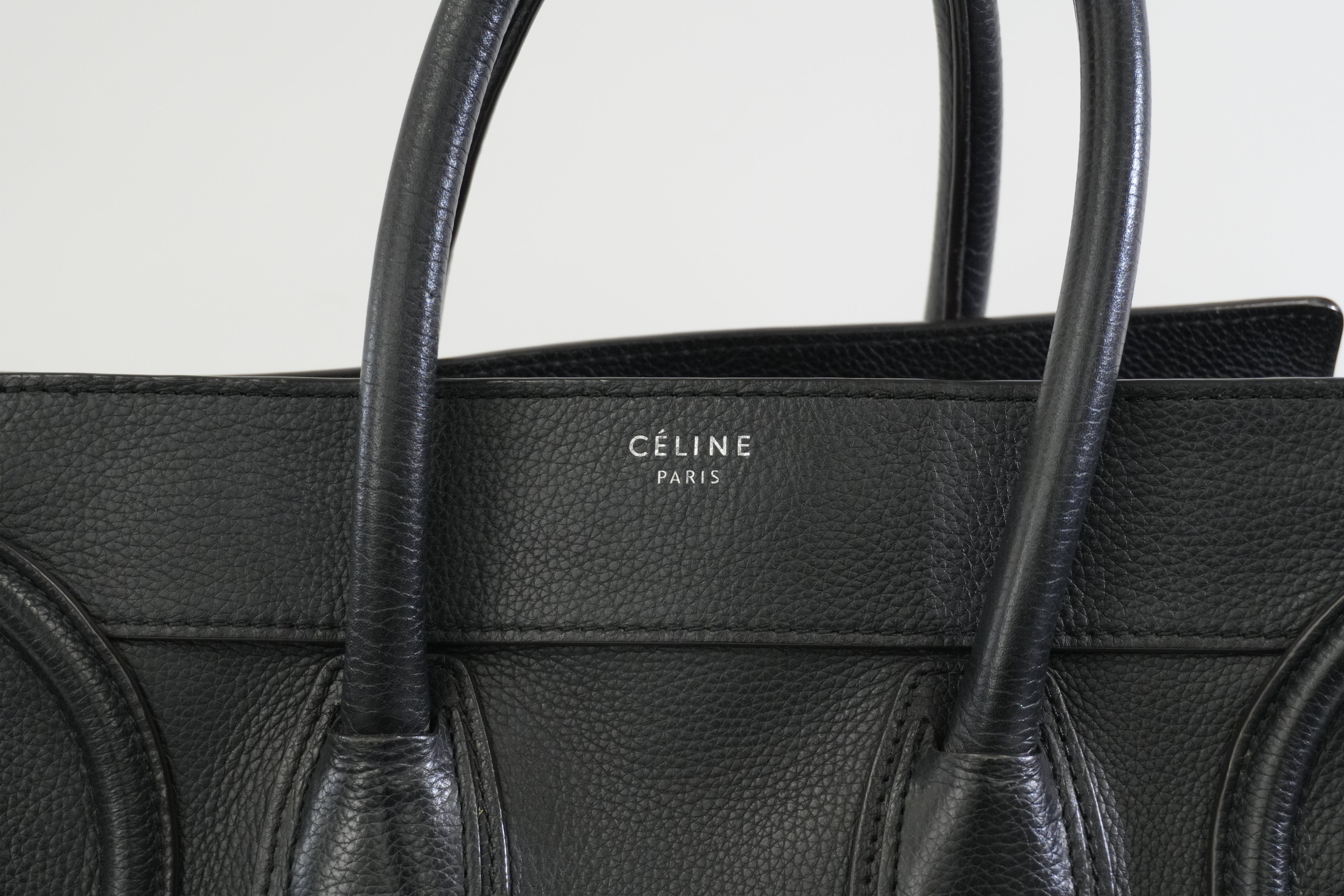 Pre-owned Celine Leather Luggage Handbag Black