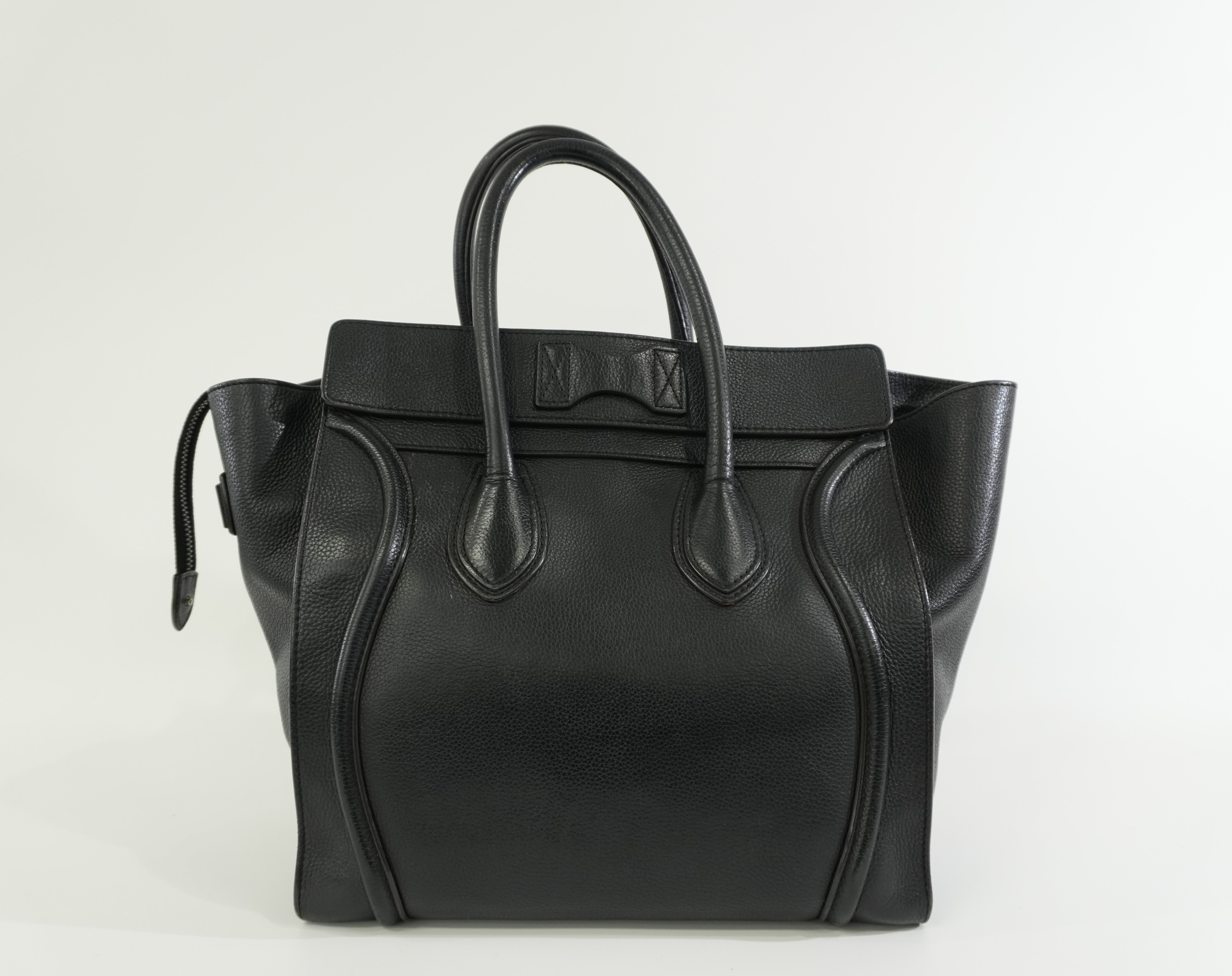 Pre-owned Celine Leather Luggage Handbag Black