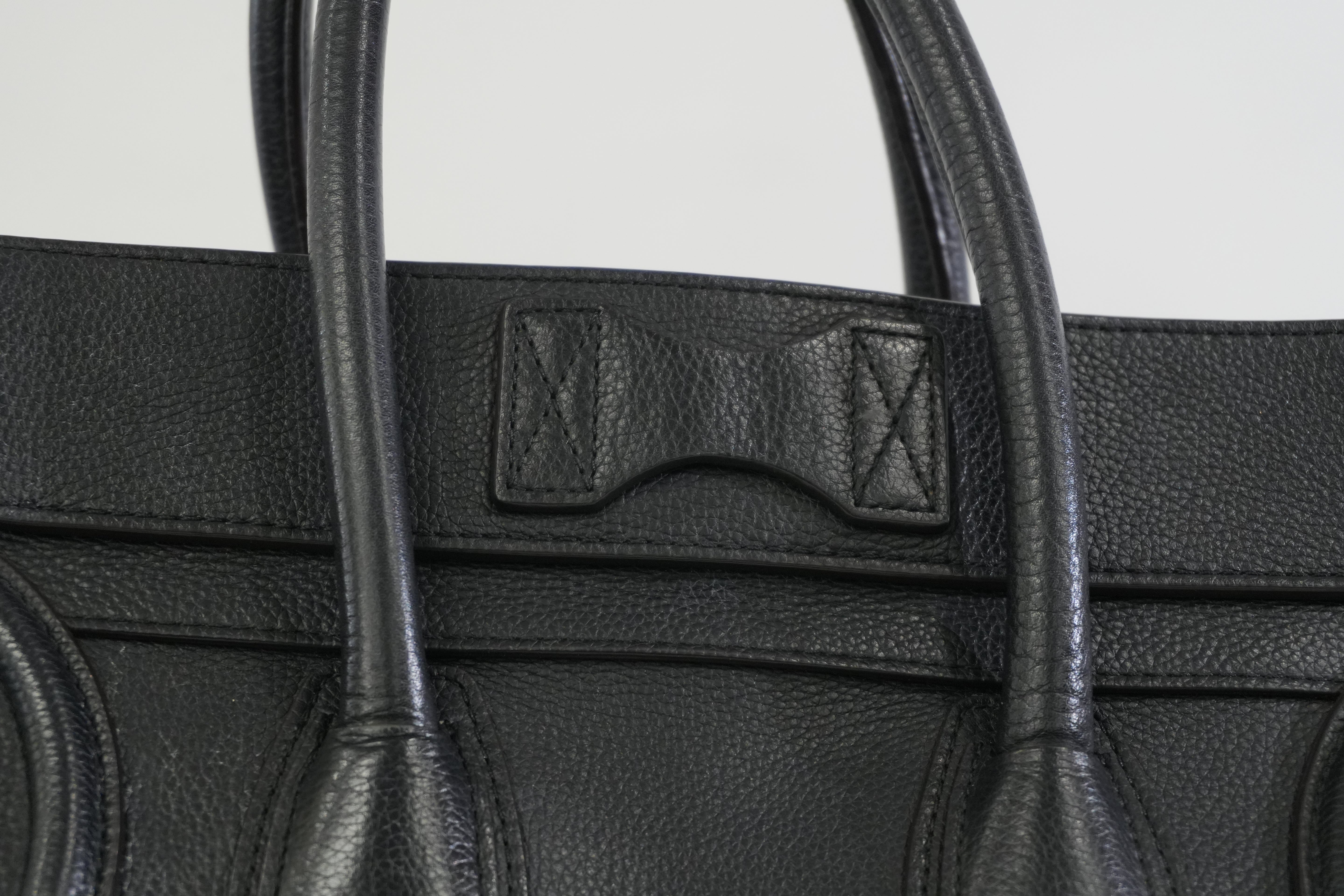 Pre-owned Celine Leather Luggage Handbag Black