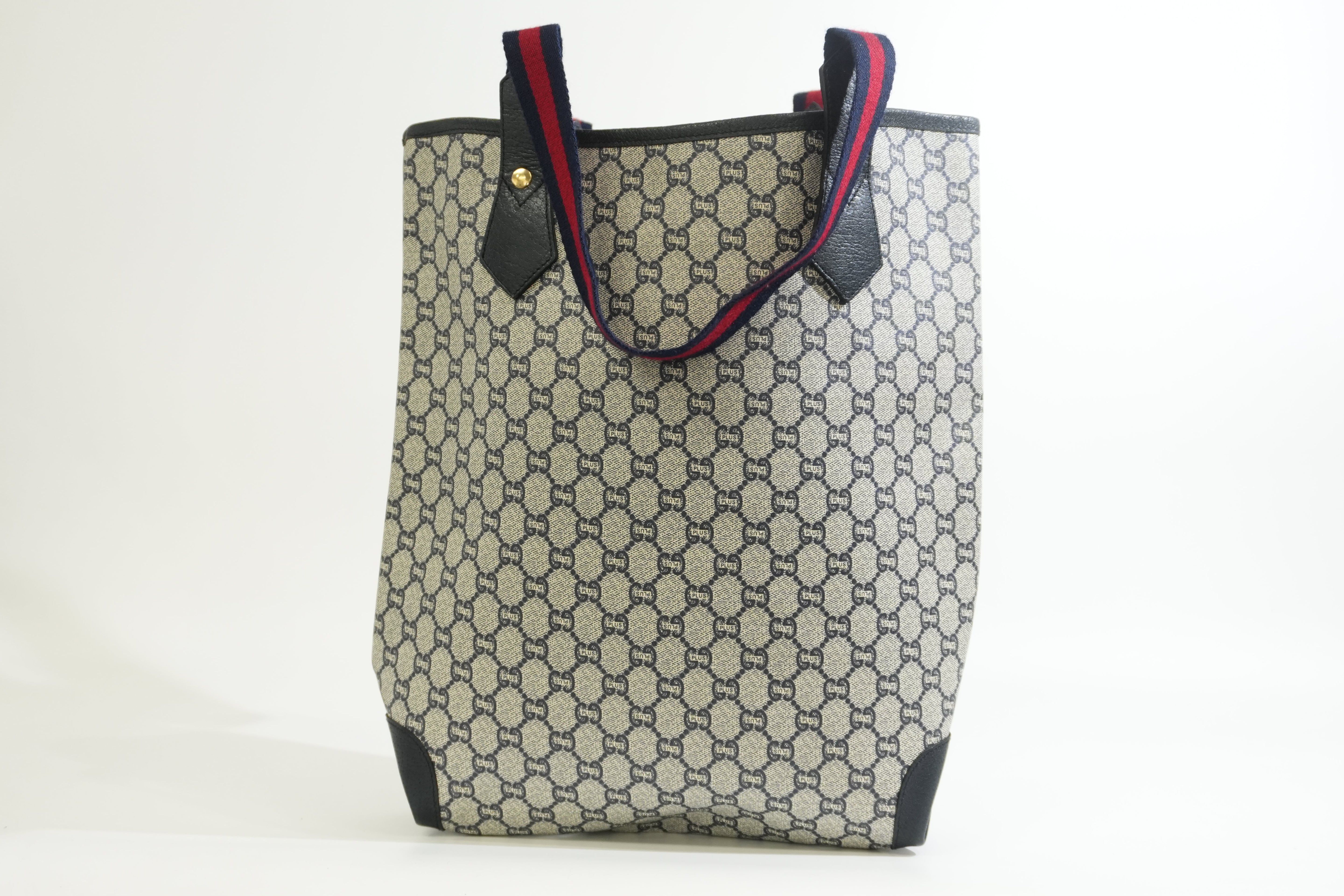 Pre-owned Gucci Plus Tote Bag Navy Blue