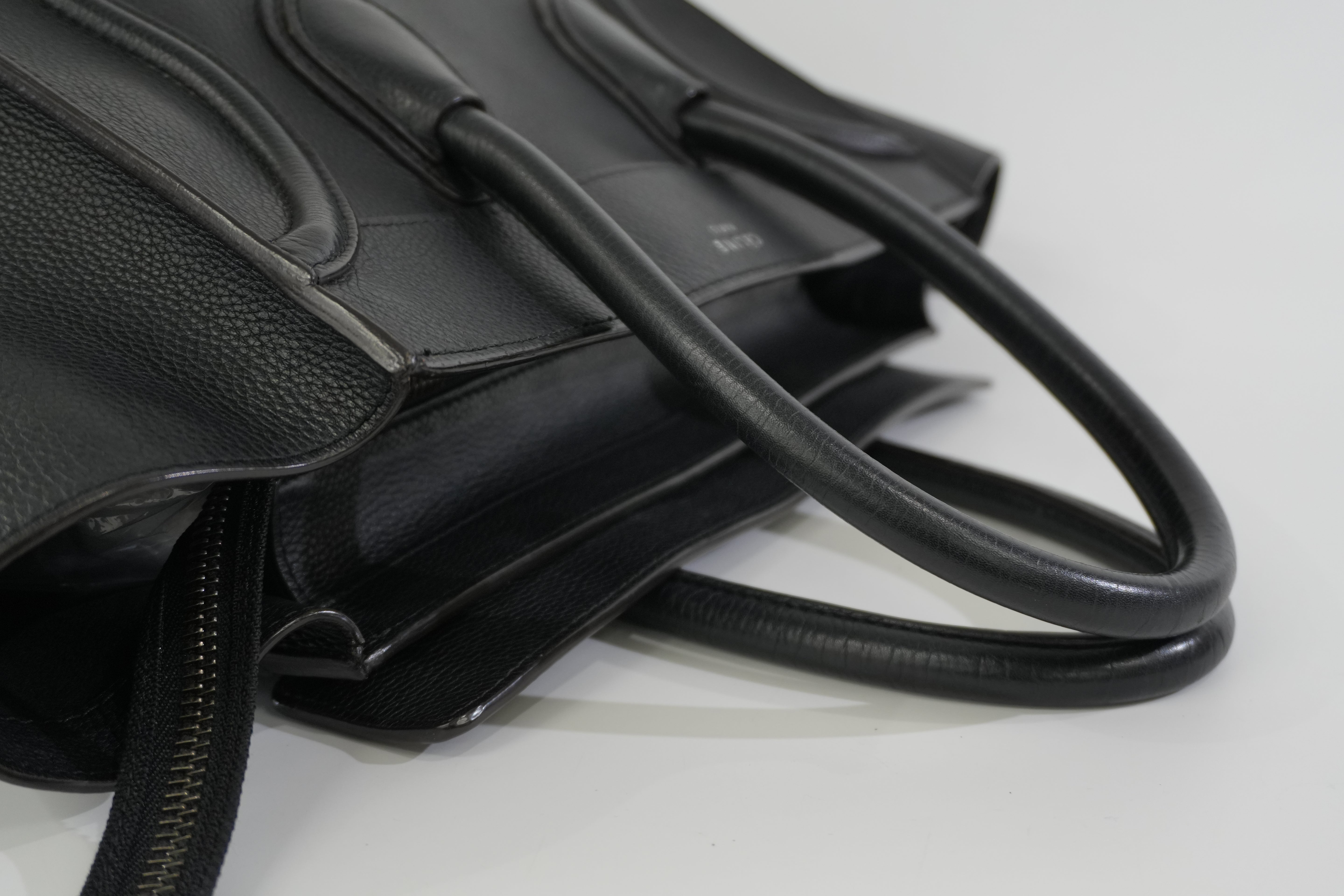 Pre-owned Celine Leather Luggage Handbag Black