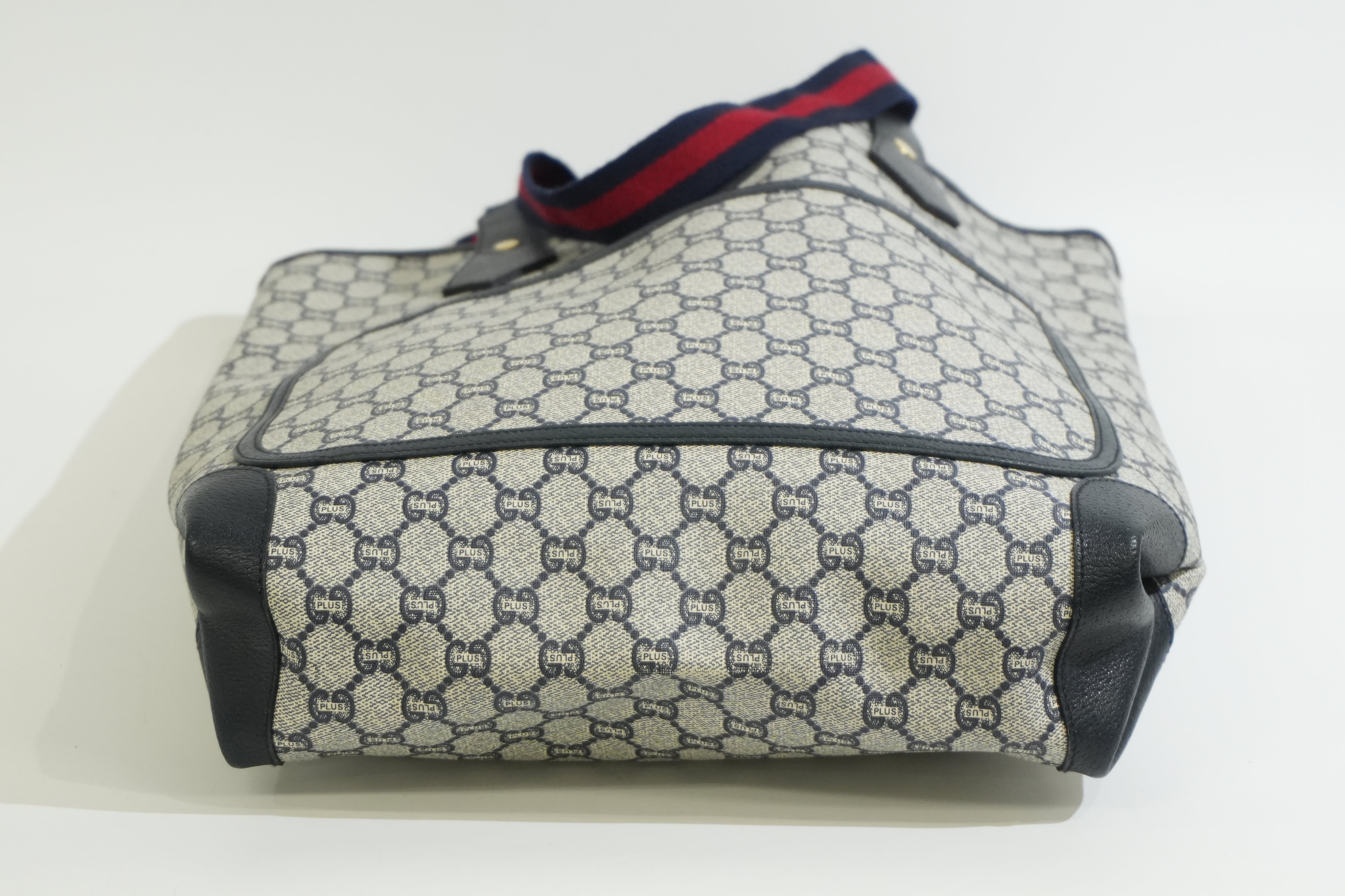 Pre-owned Gucci Plus Tote Bag Navy Blue