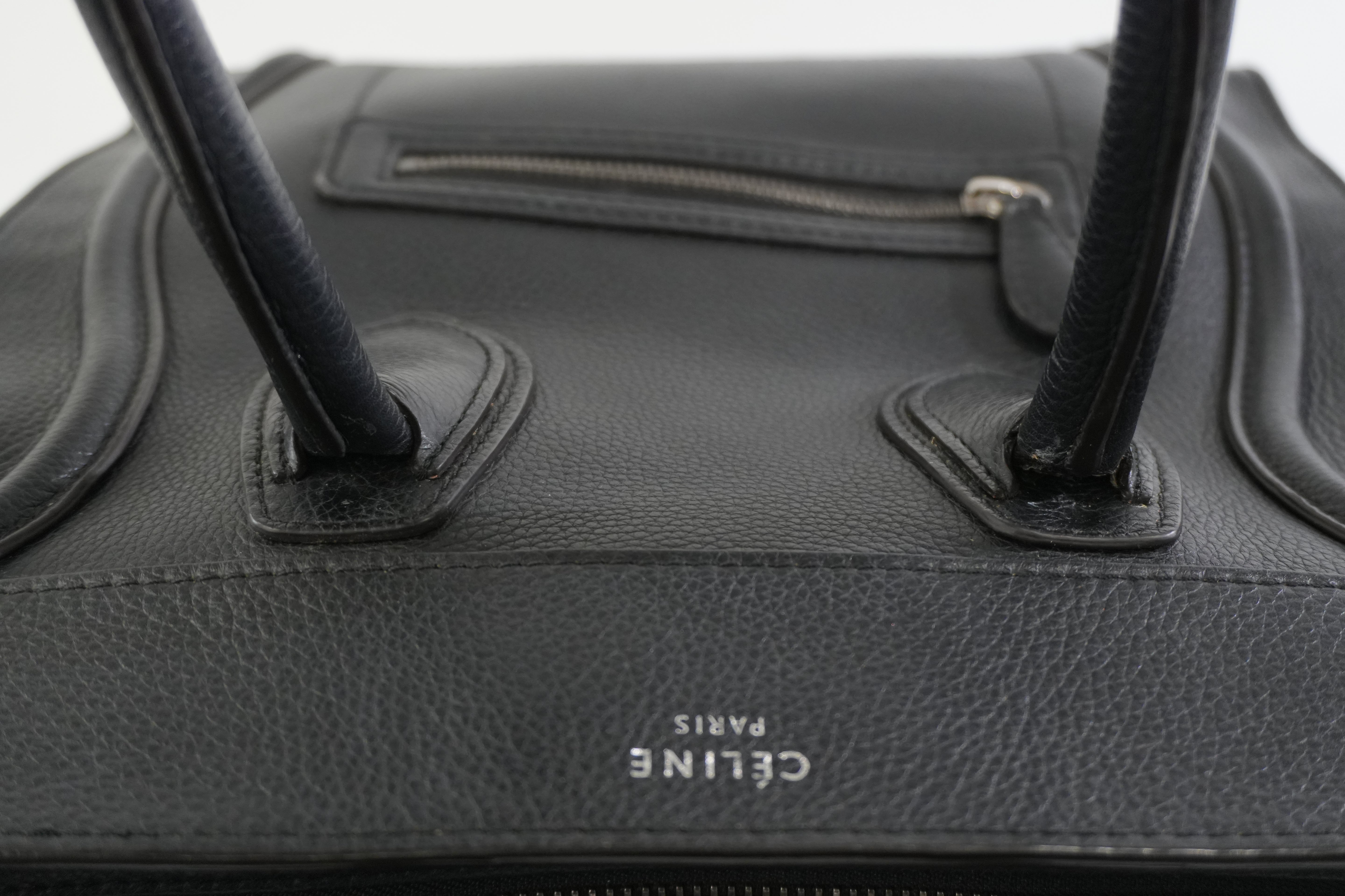 Pre-owned Celine Leather Luggage Handbag Black