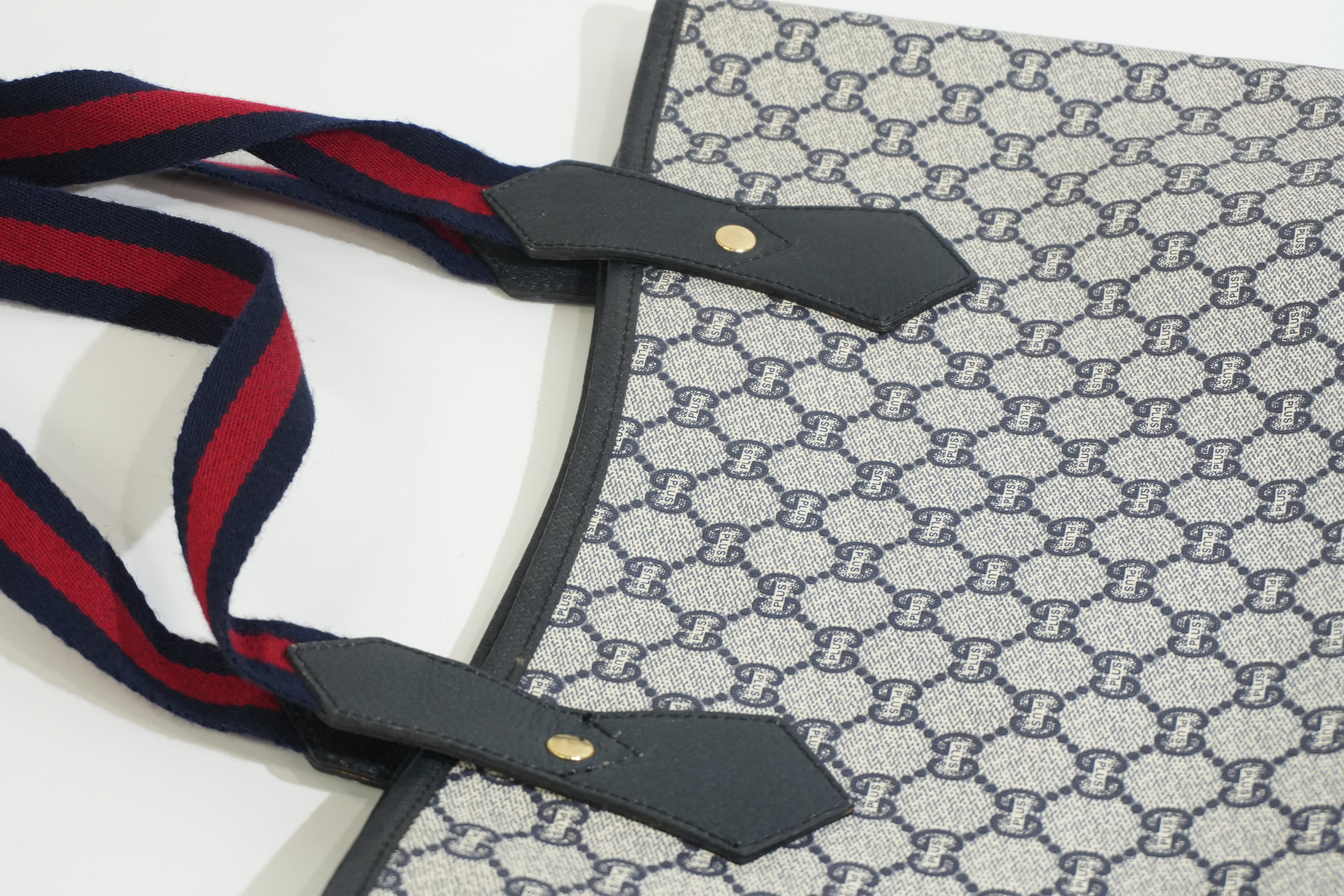 Pre-owned Gucci Plus Tote Bag Navy Blue
