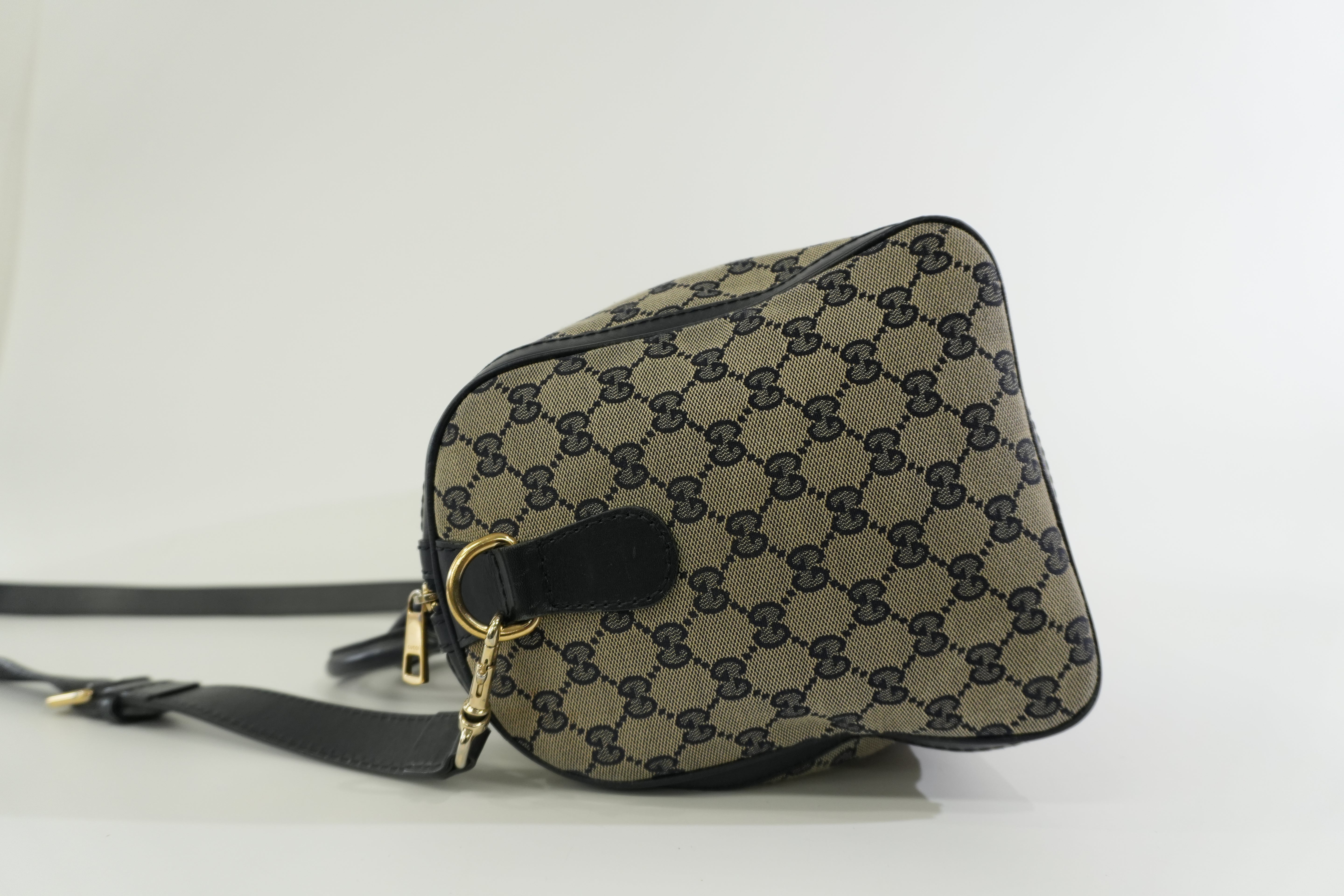 Pre-owned Gucci Canvas Sheryline Two Way Boston Bag Blue