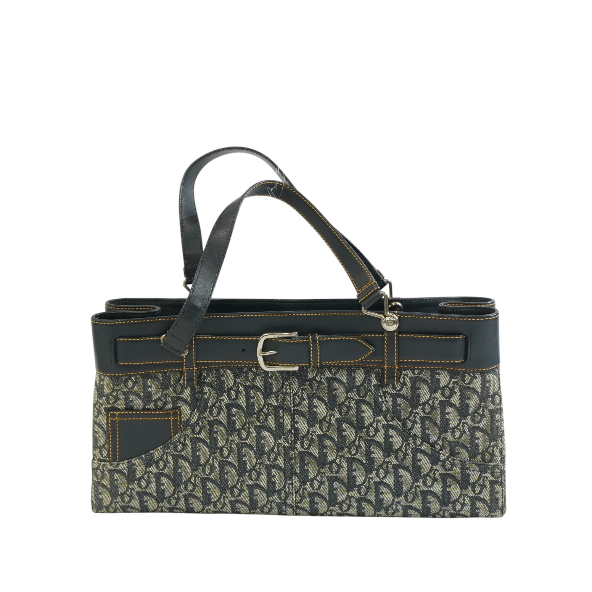 Pre-owned Dior Trotter Handbag Navy Blue