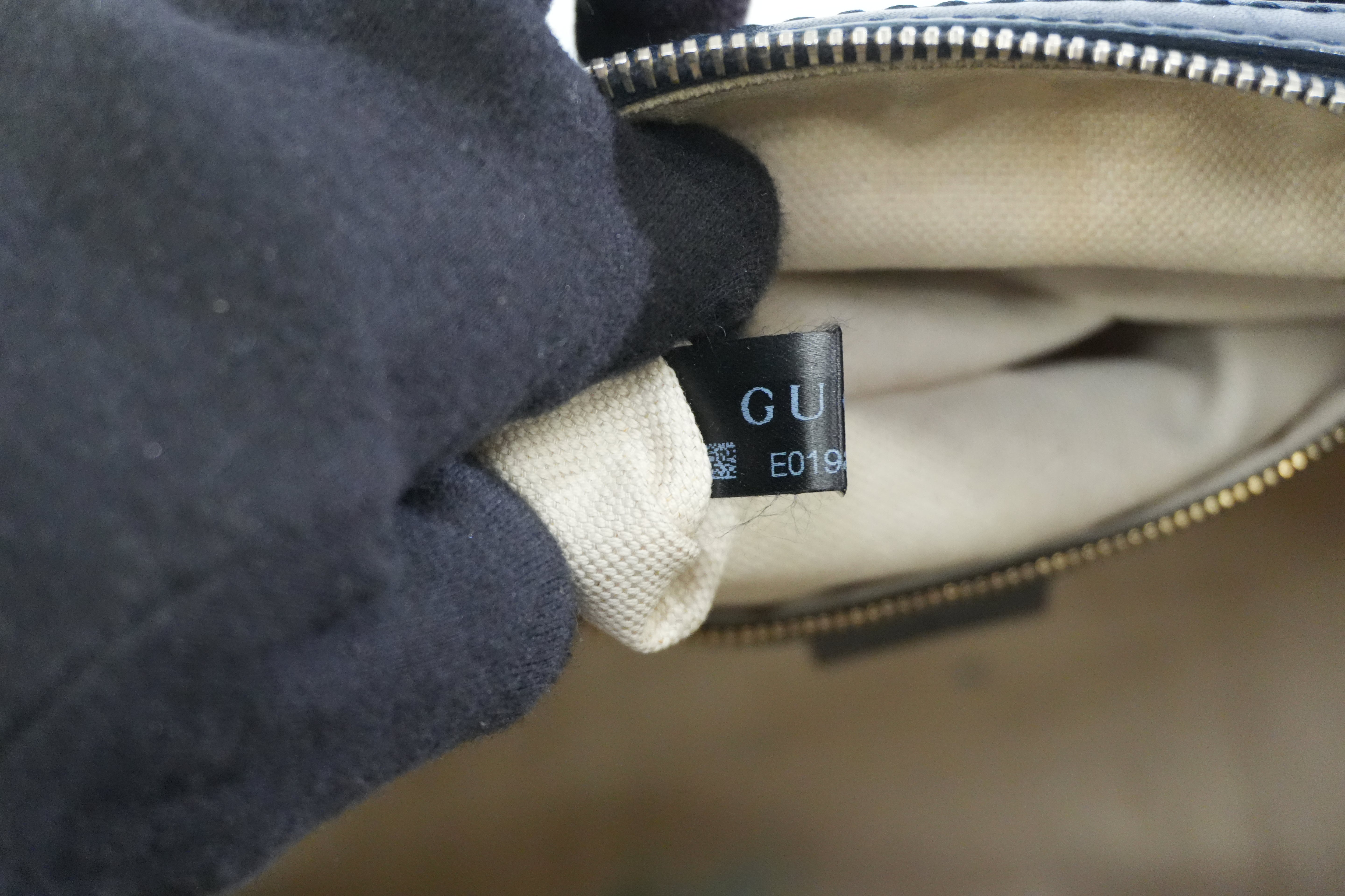 Pre-owned Gucci Canvas Sheryline Two Way Boston Bag Blue