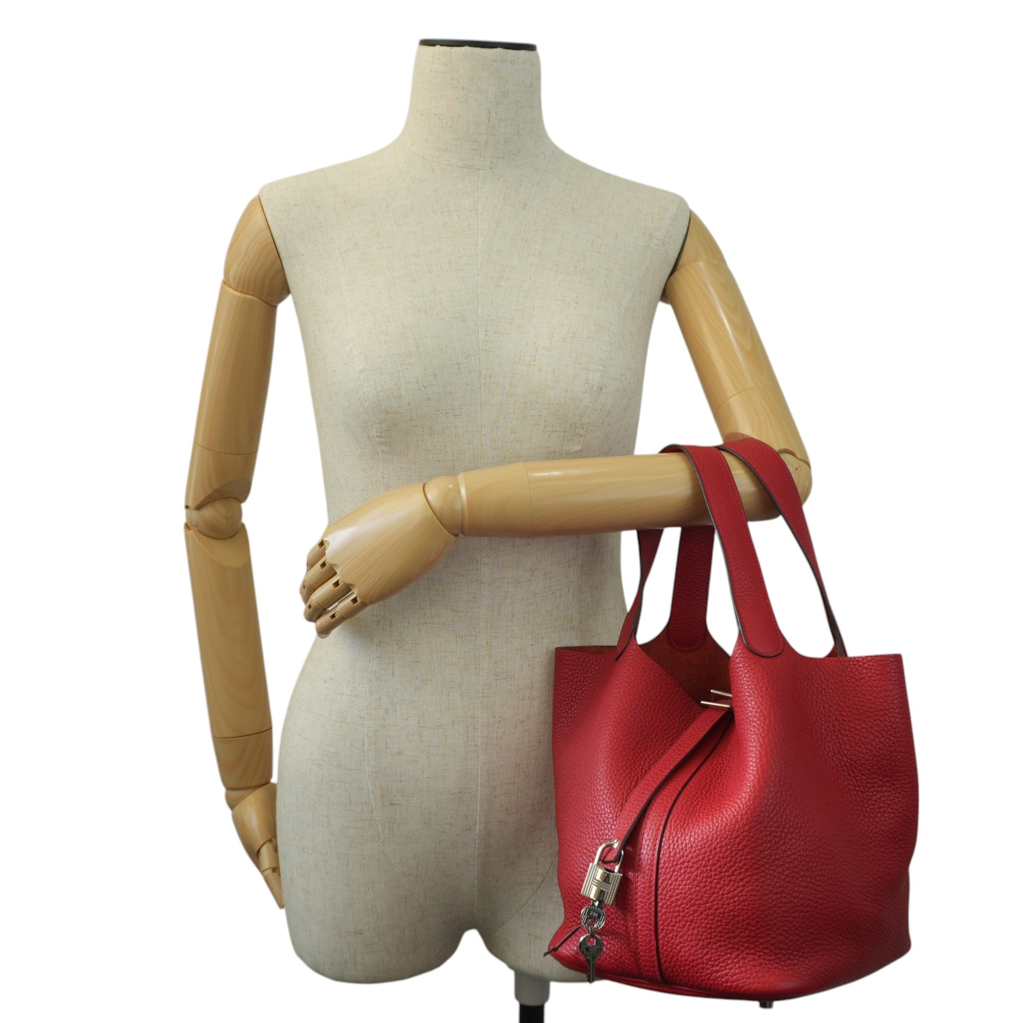 Pre-owned Hermes Picotin MM Handbag Red