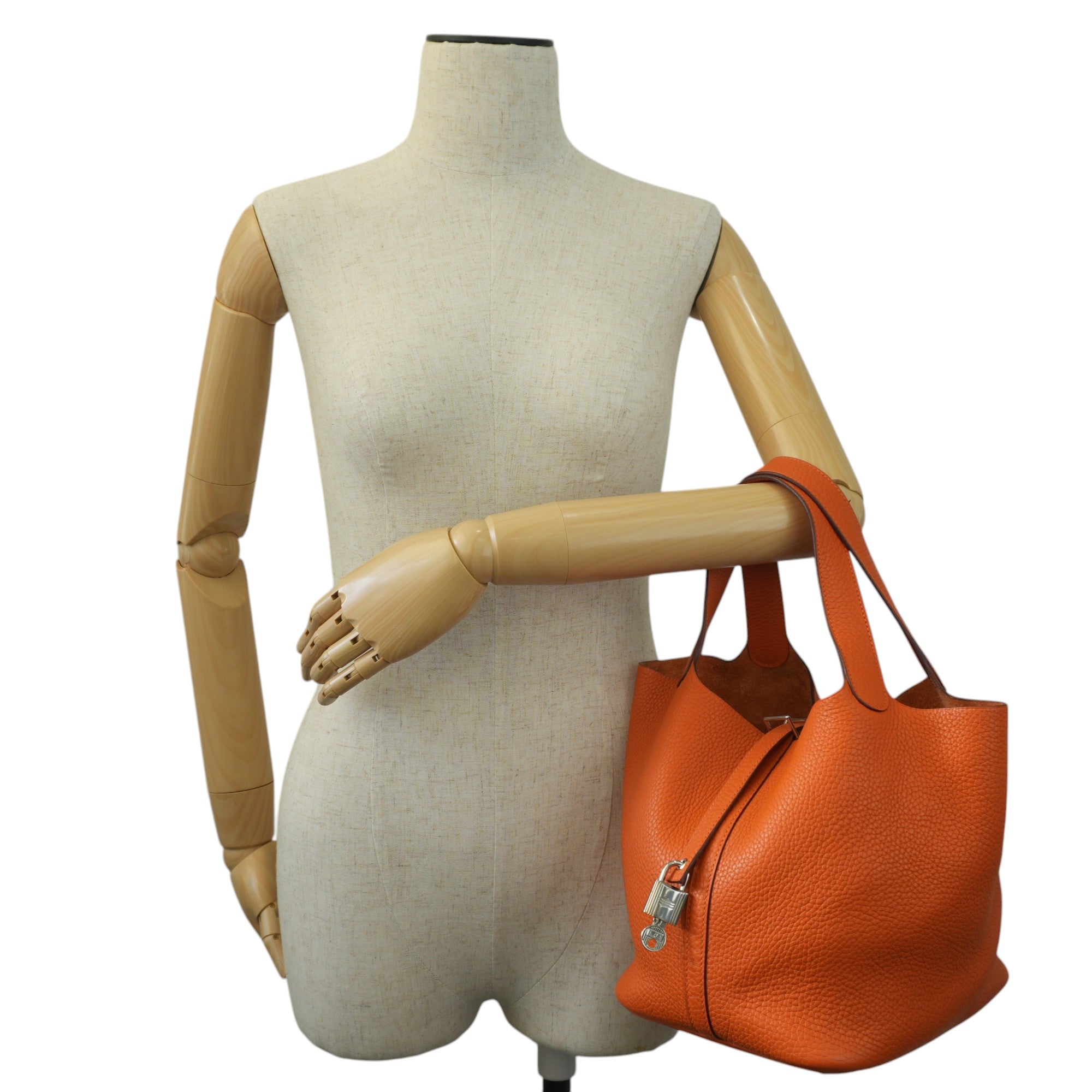 Hermes Picotin MM Handbag Orange Used