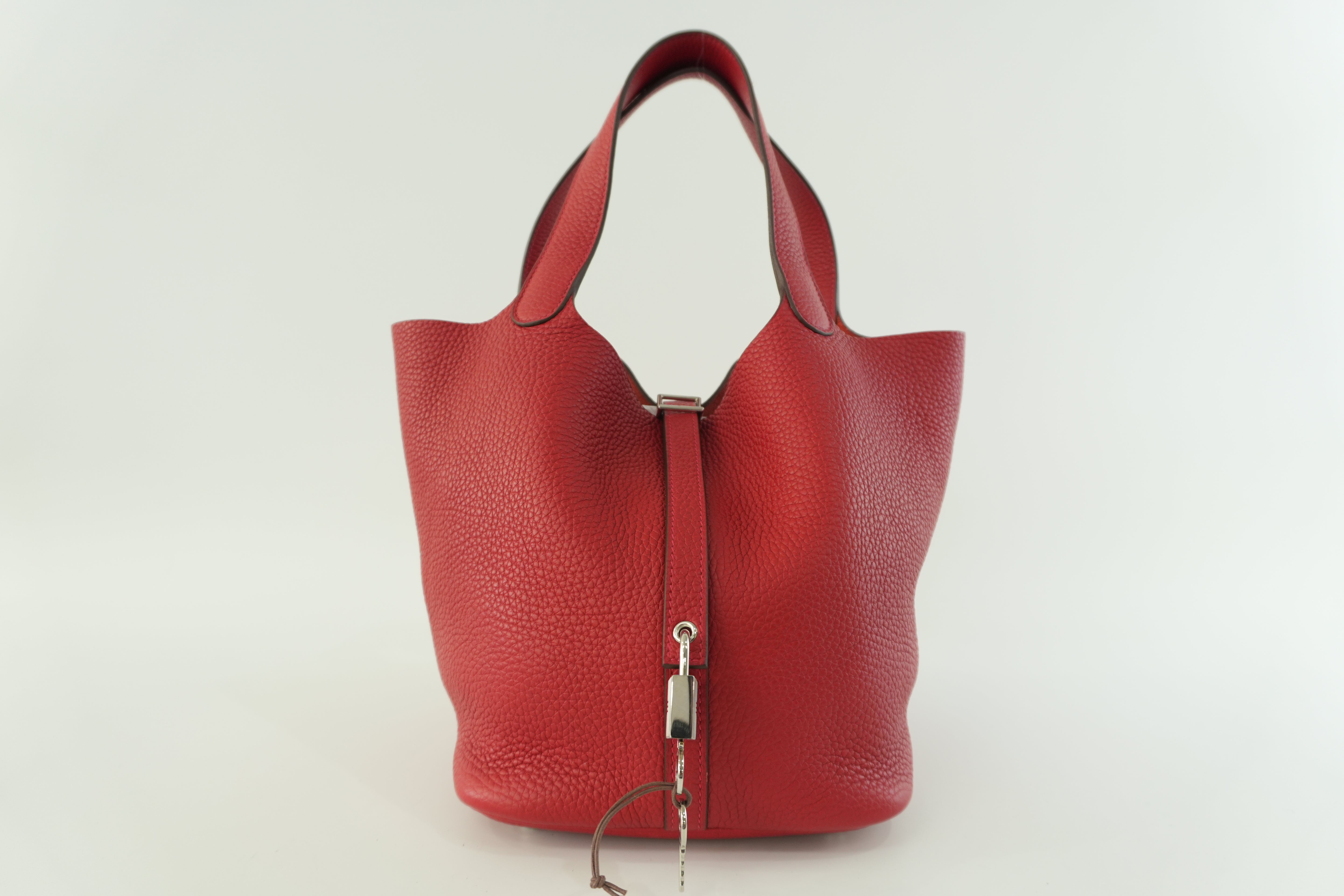 Pre-owned Hermes Picotin MM Handbag Red
