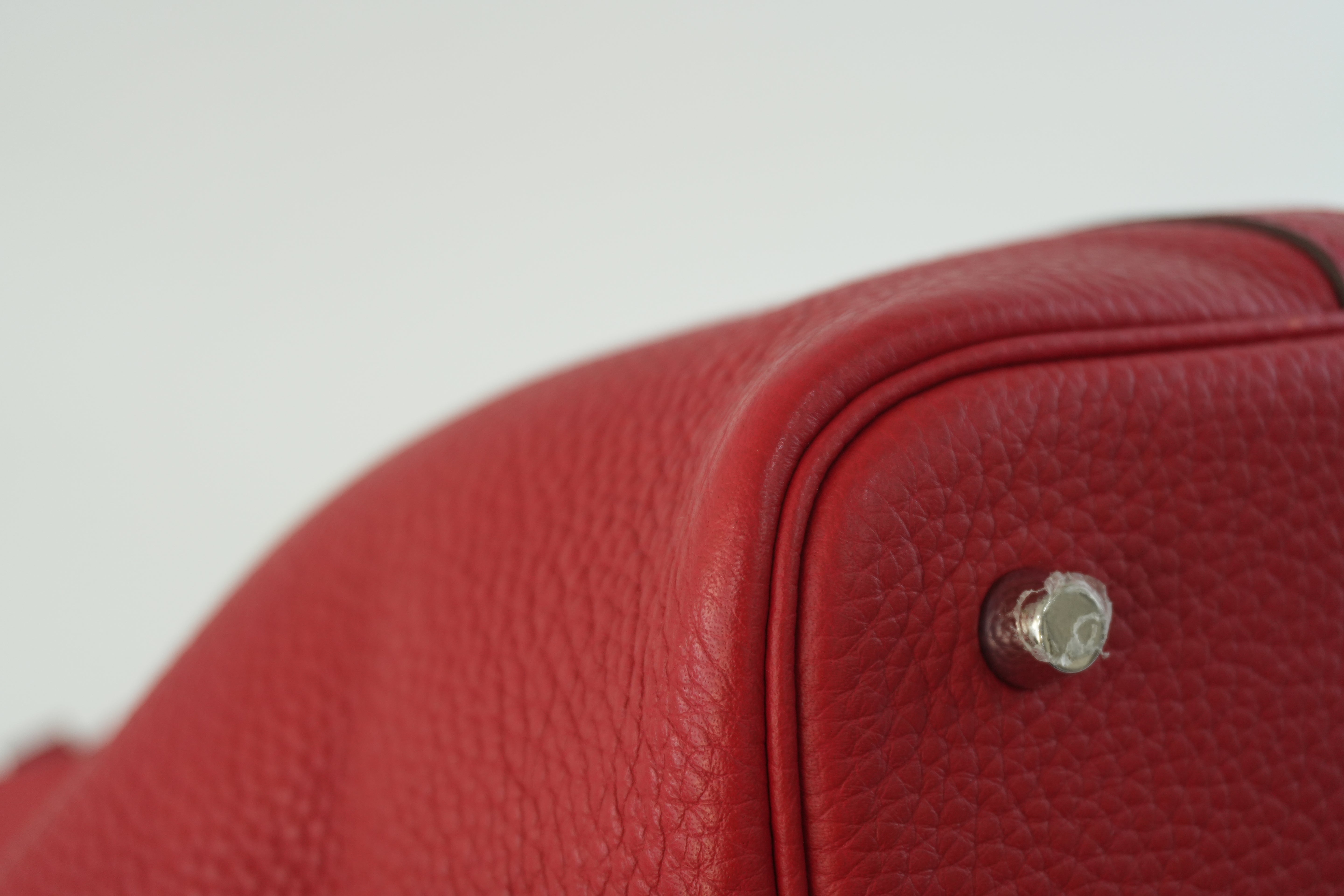 Pre-owned Hermes Picotin MM Handbag Red