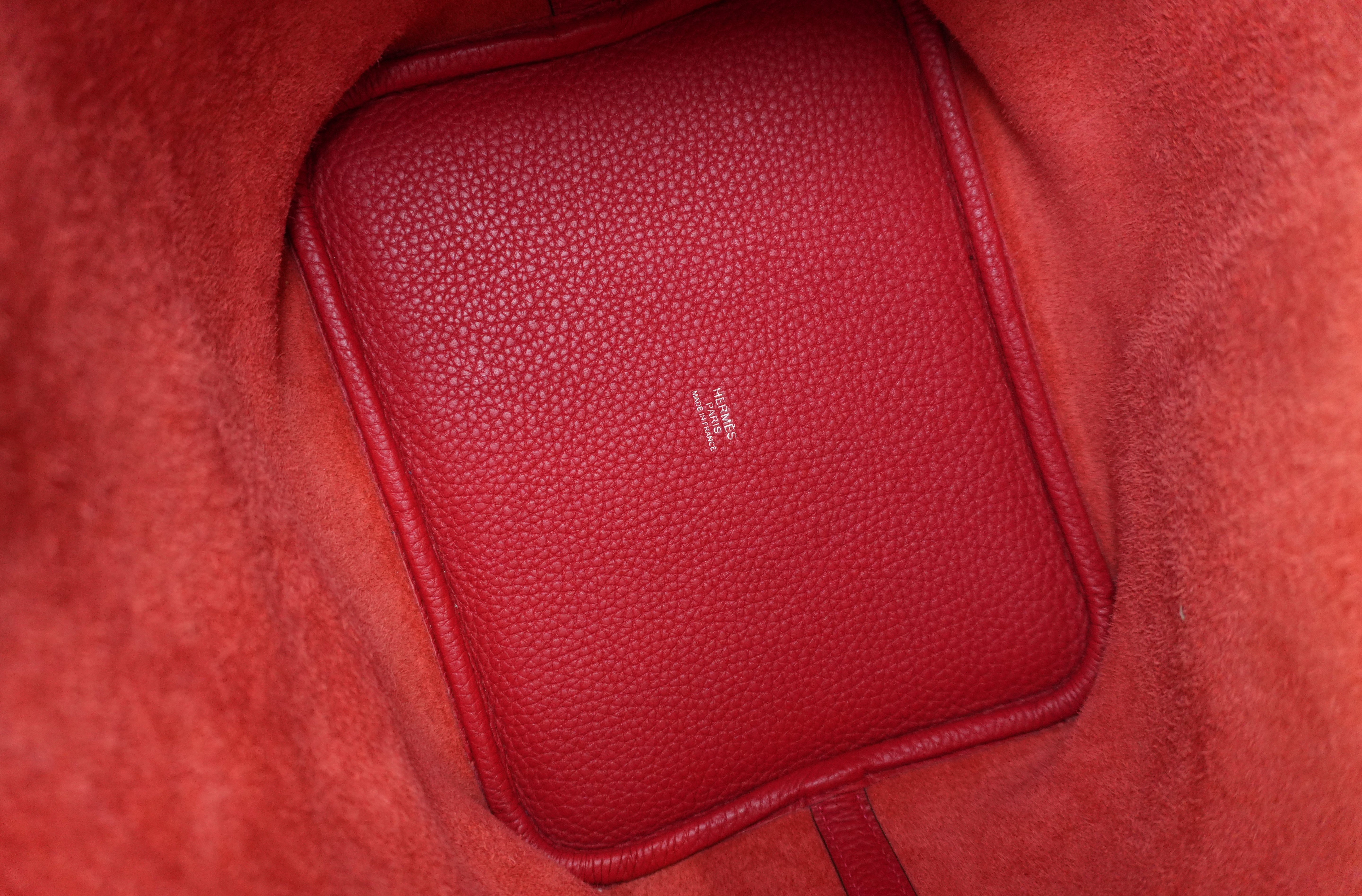 Pre-owned Hermes Picotin MM Handbag Red