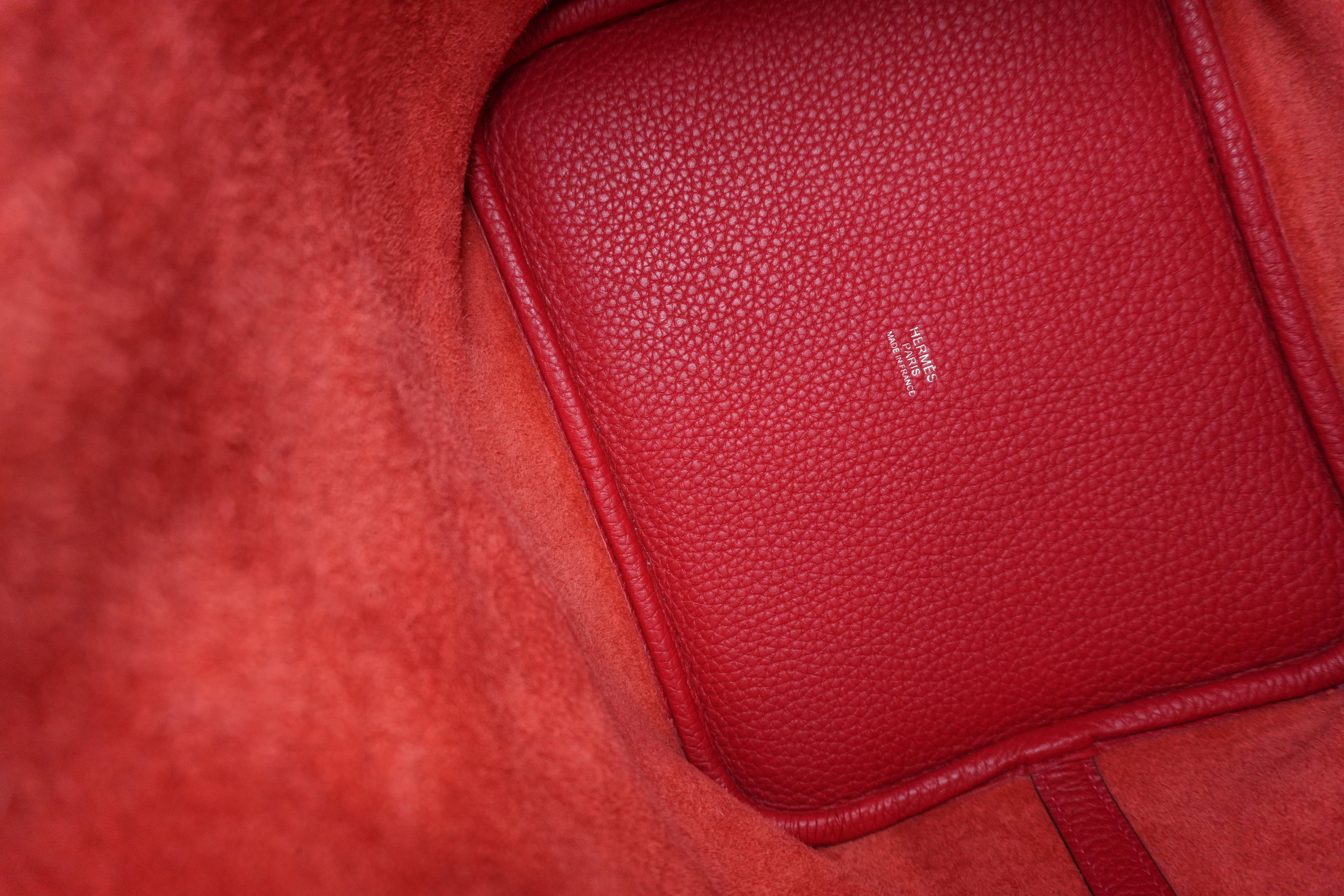 Pre-owned Hermes Picotin MM Handbag Red