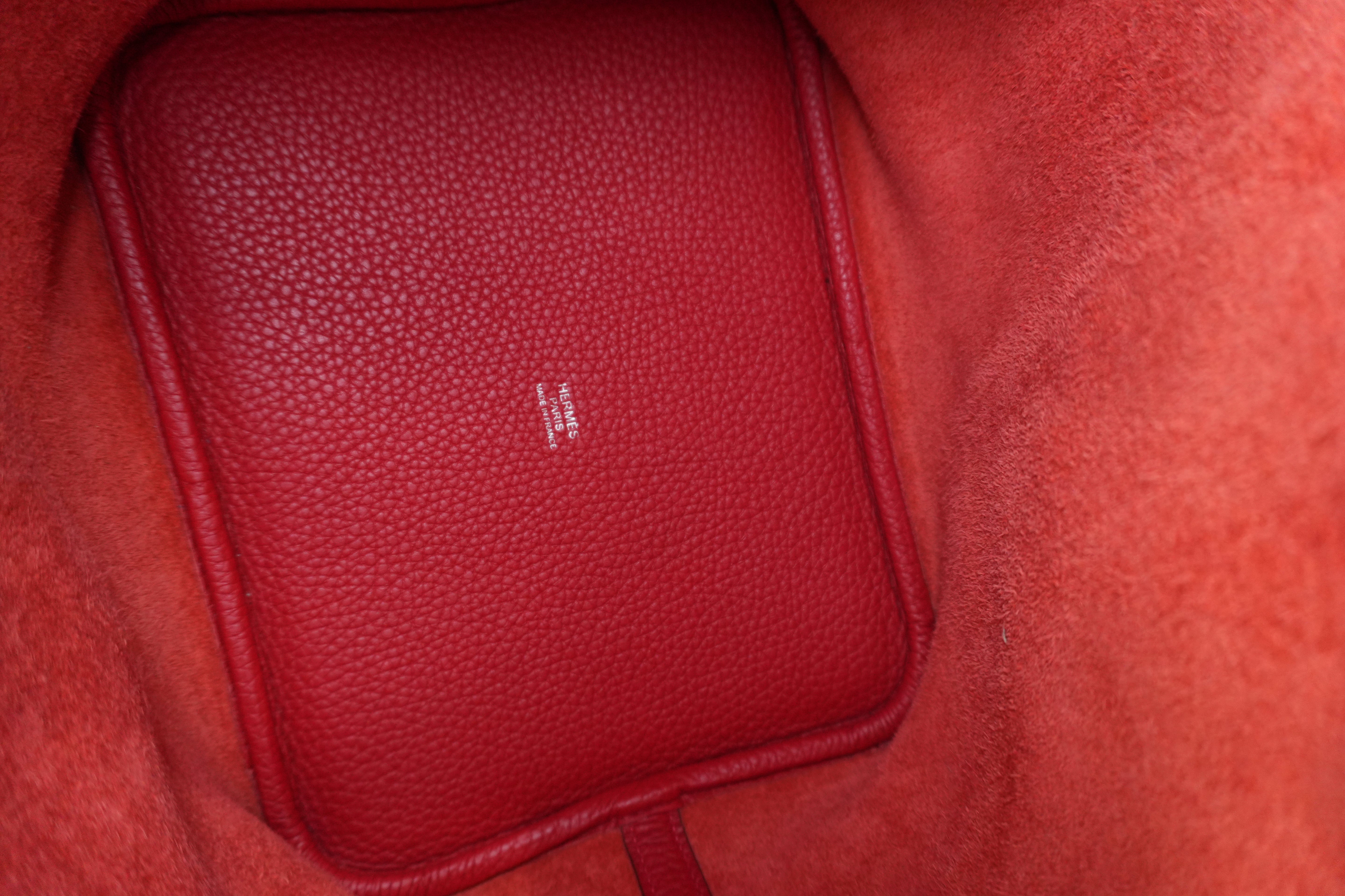 Pre-owned Hermes Picotin MM Handbag Red