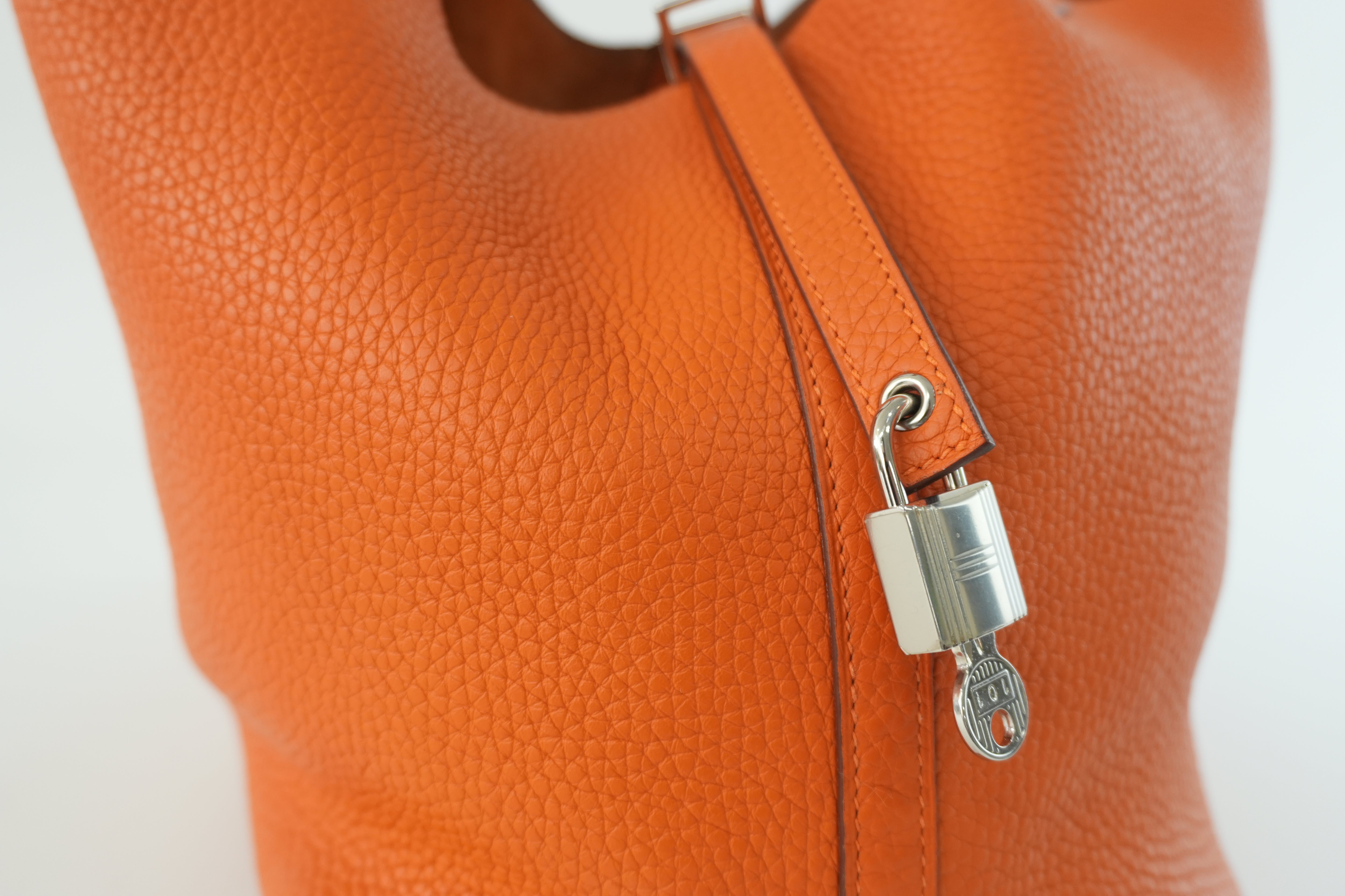 Hermes Picotin MM Handbag Orange Used