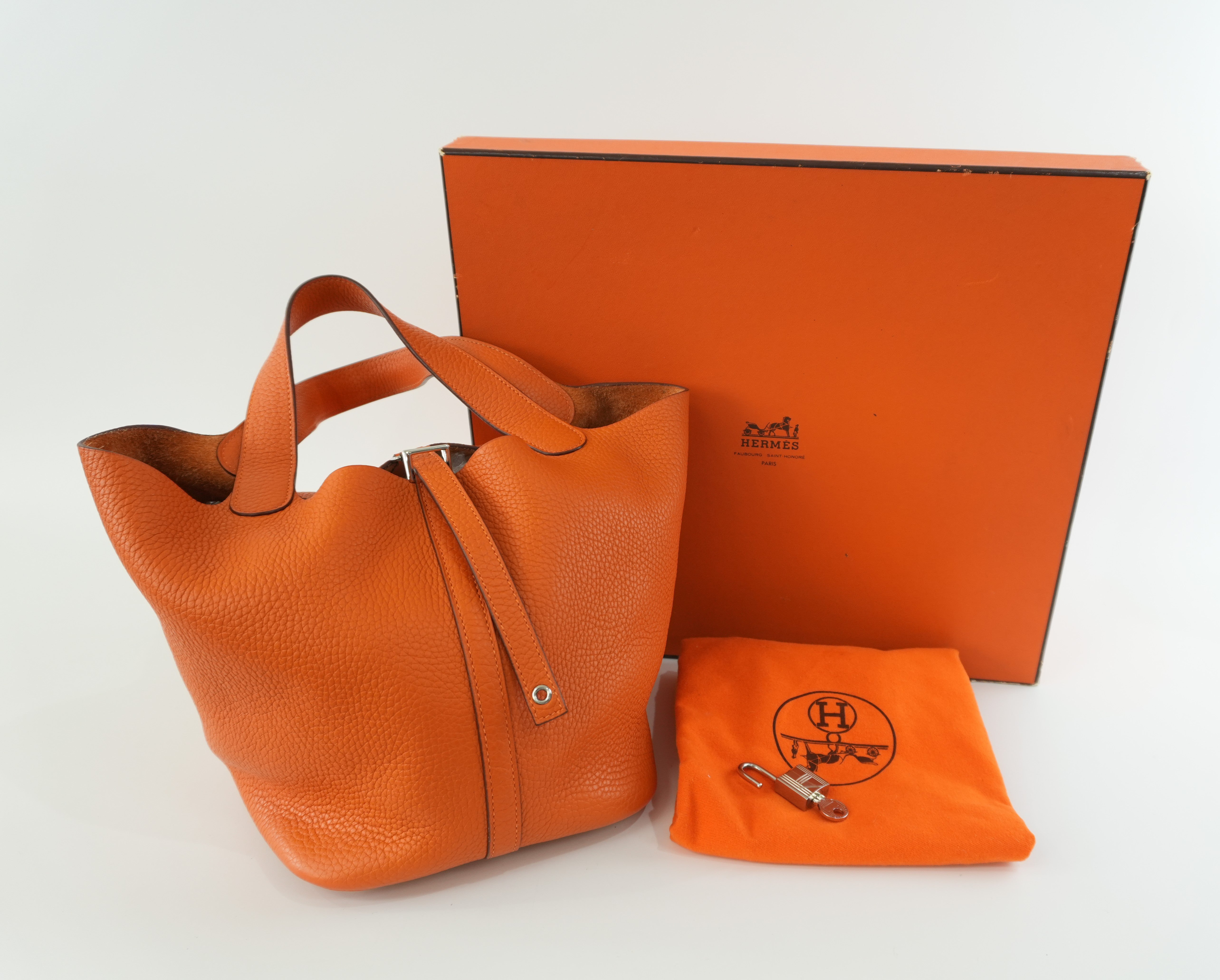 Hermes Picotin MM Handbag Orange Used