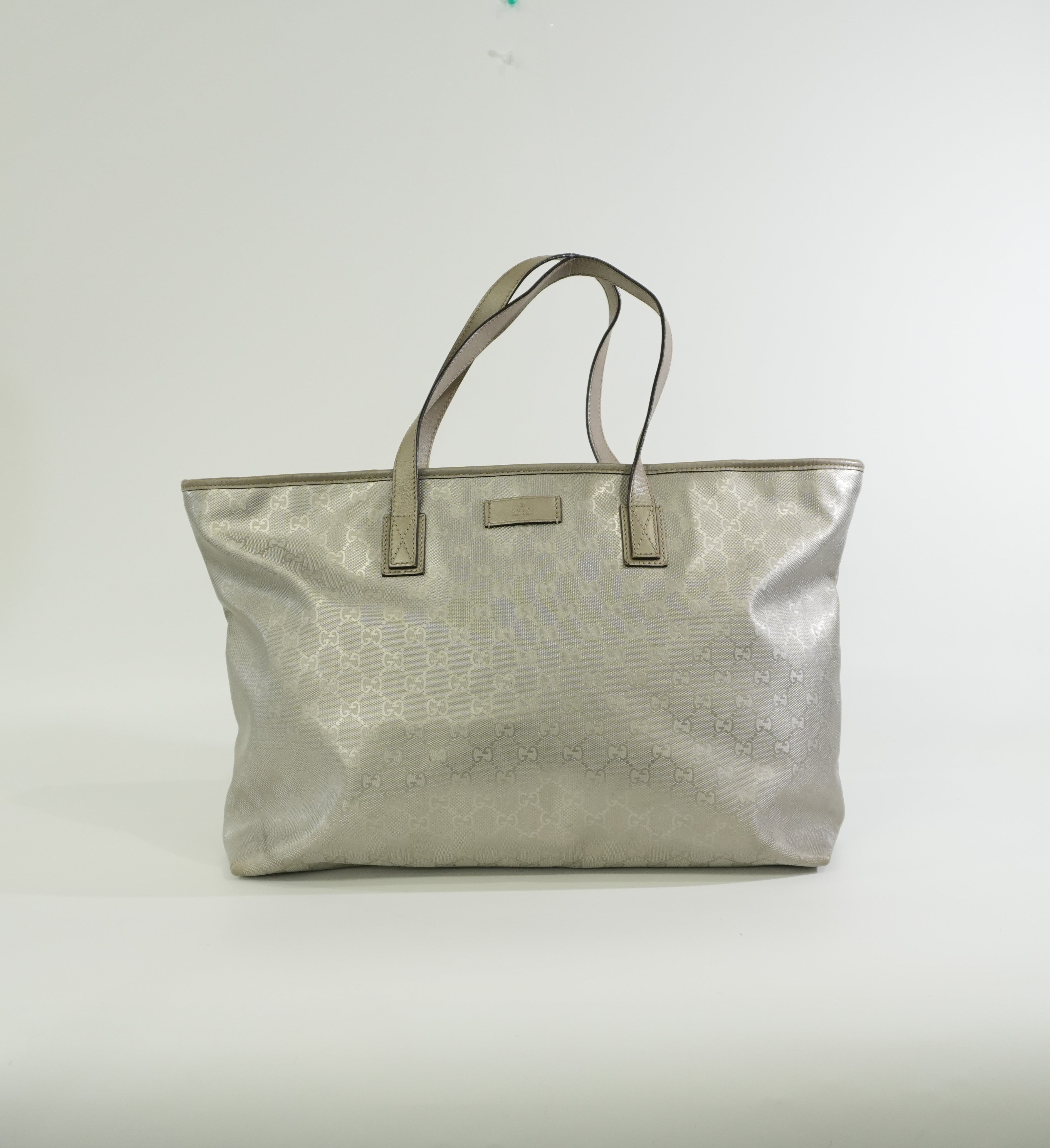 Pre-owned Gucci Metallic Tote Bag SIlver